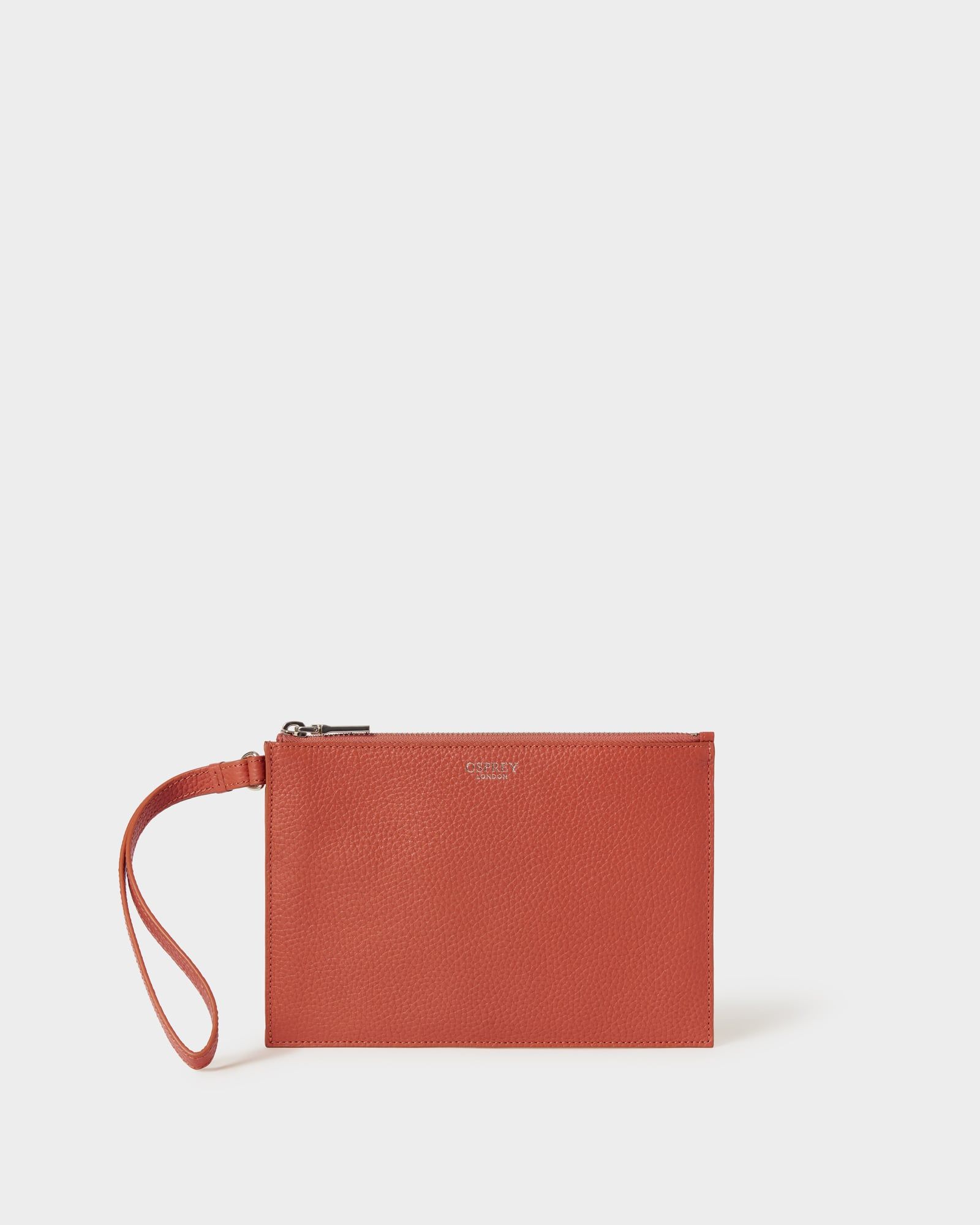 Image number 1 of The Core Large Leather Pouch in Burnt Orange