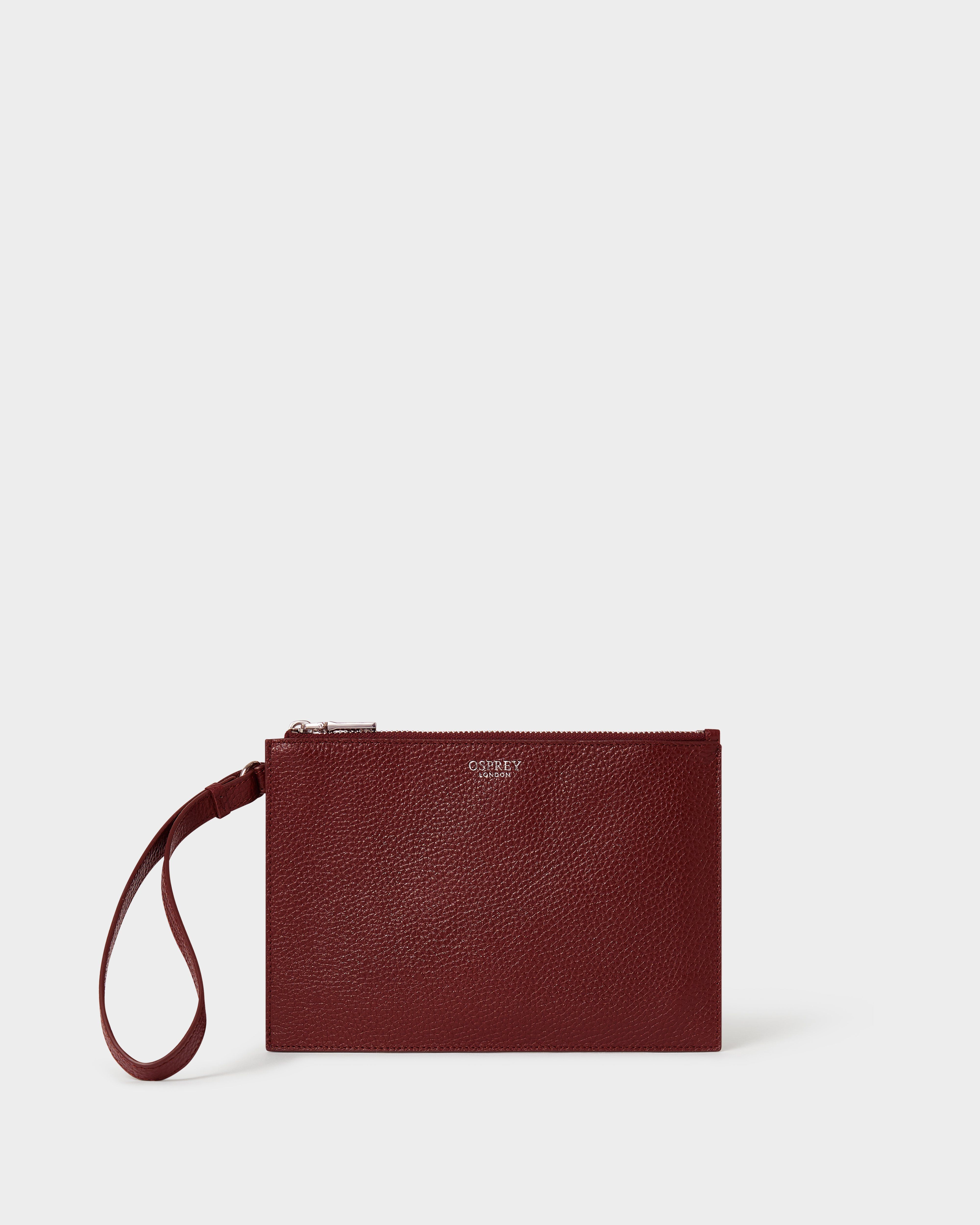 Image number 1 of The Core Large Leather Pouch in Merlot