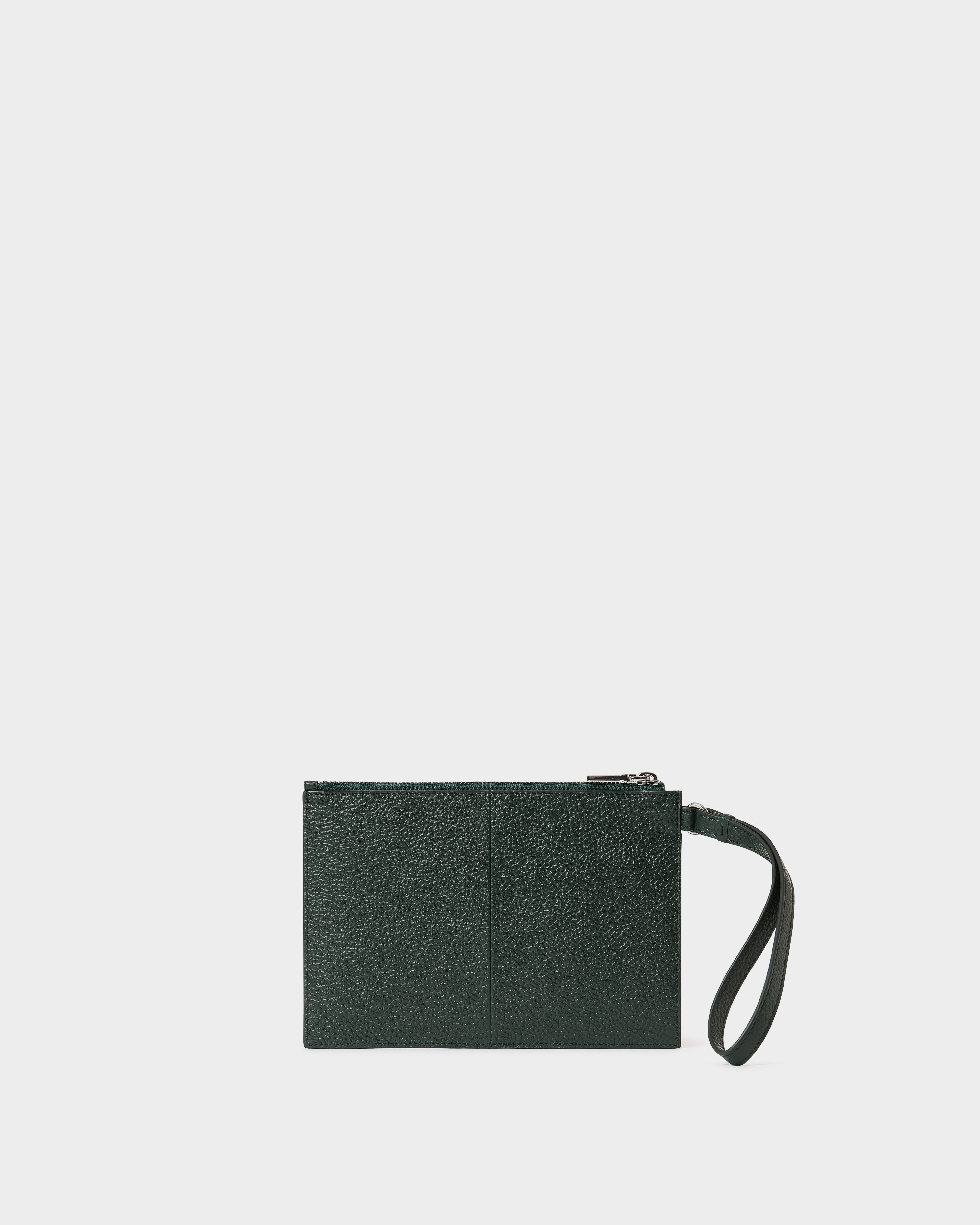 Image number 4 of The Core Large Leather Pouch in Forest