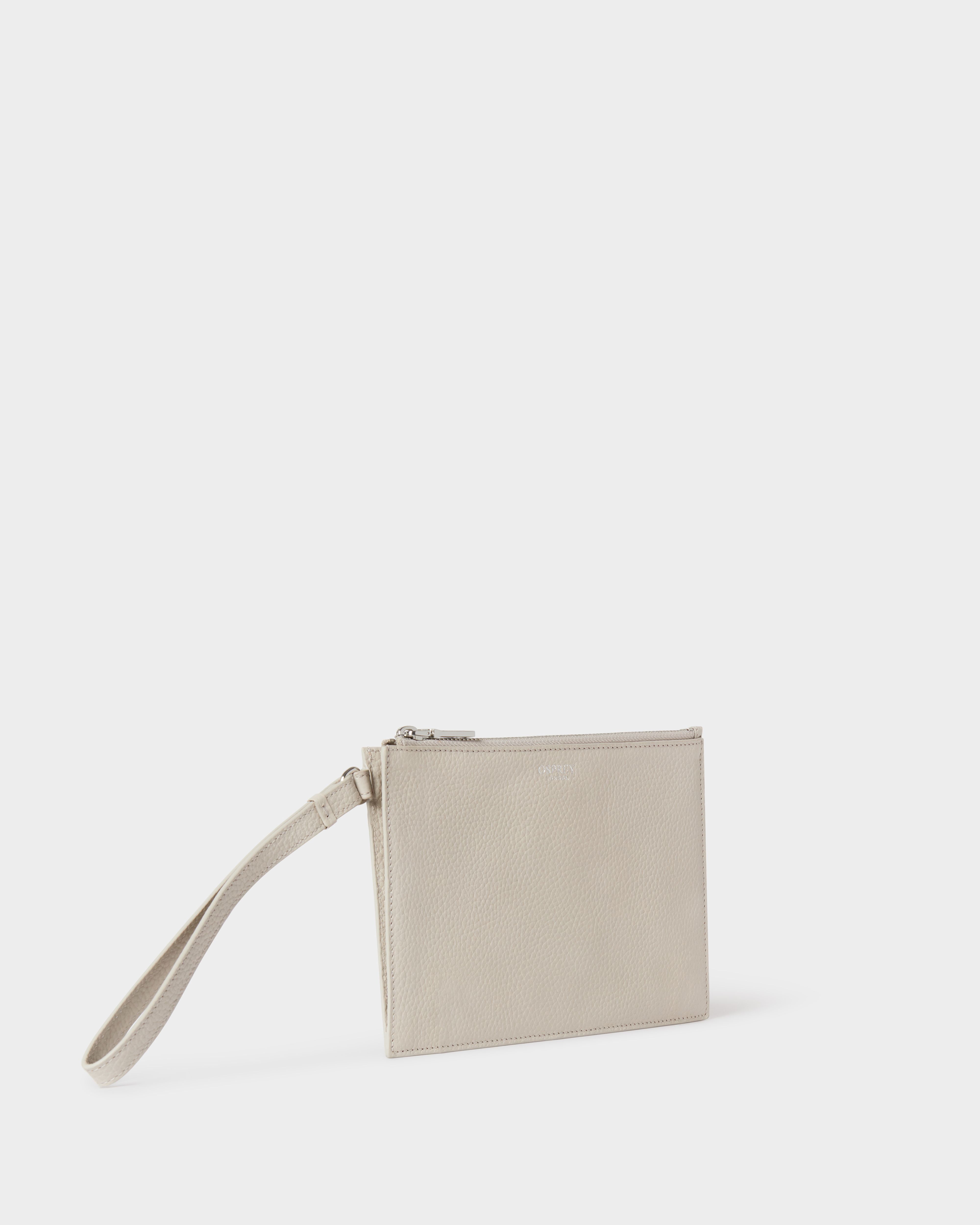 The Core Large Leather Pouch in Taupe