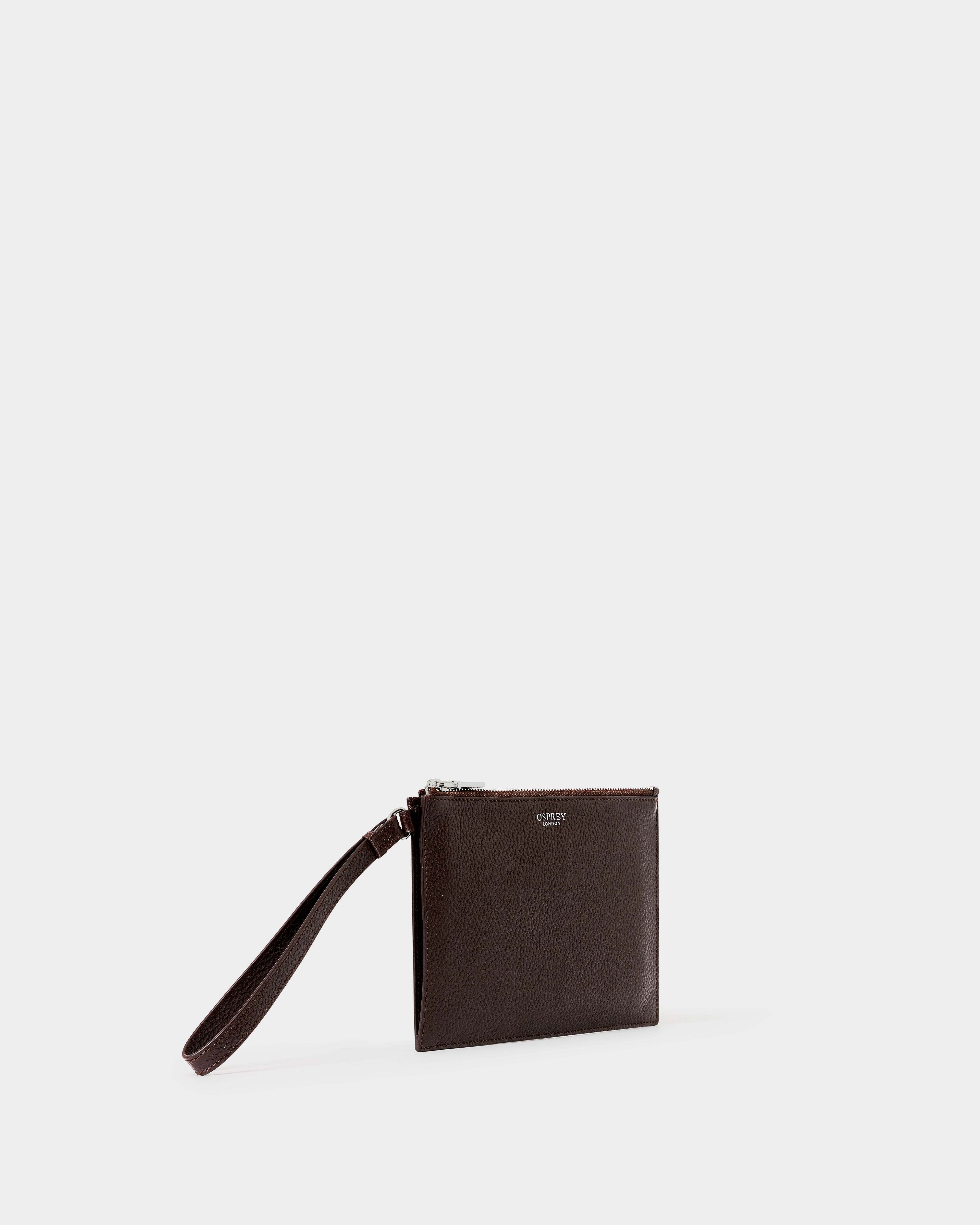 Image number 2 of The Core Large Leather Pouch in Bitter Chocolate