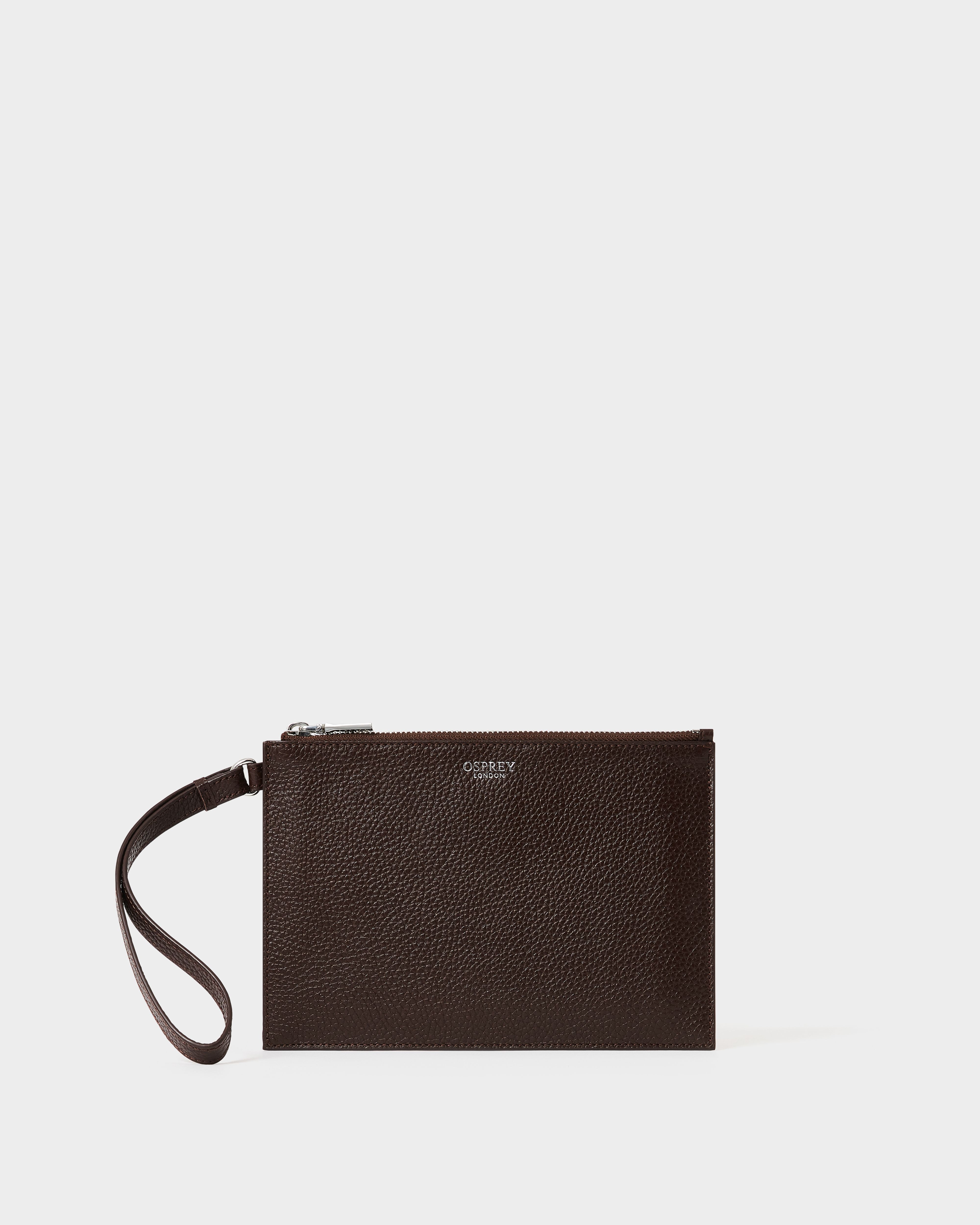 The Core Large Leather Pouch in Bitter Chocolate