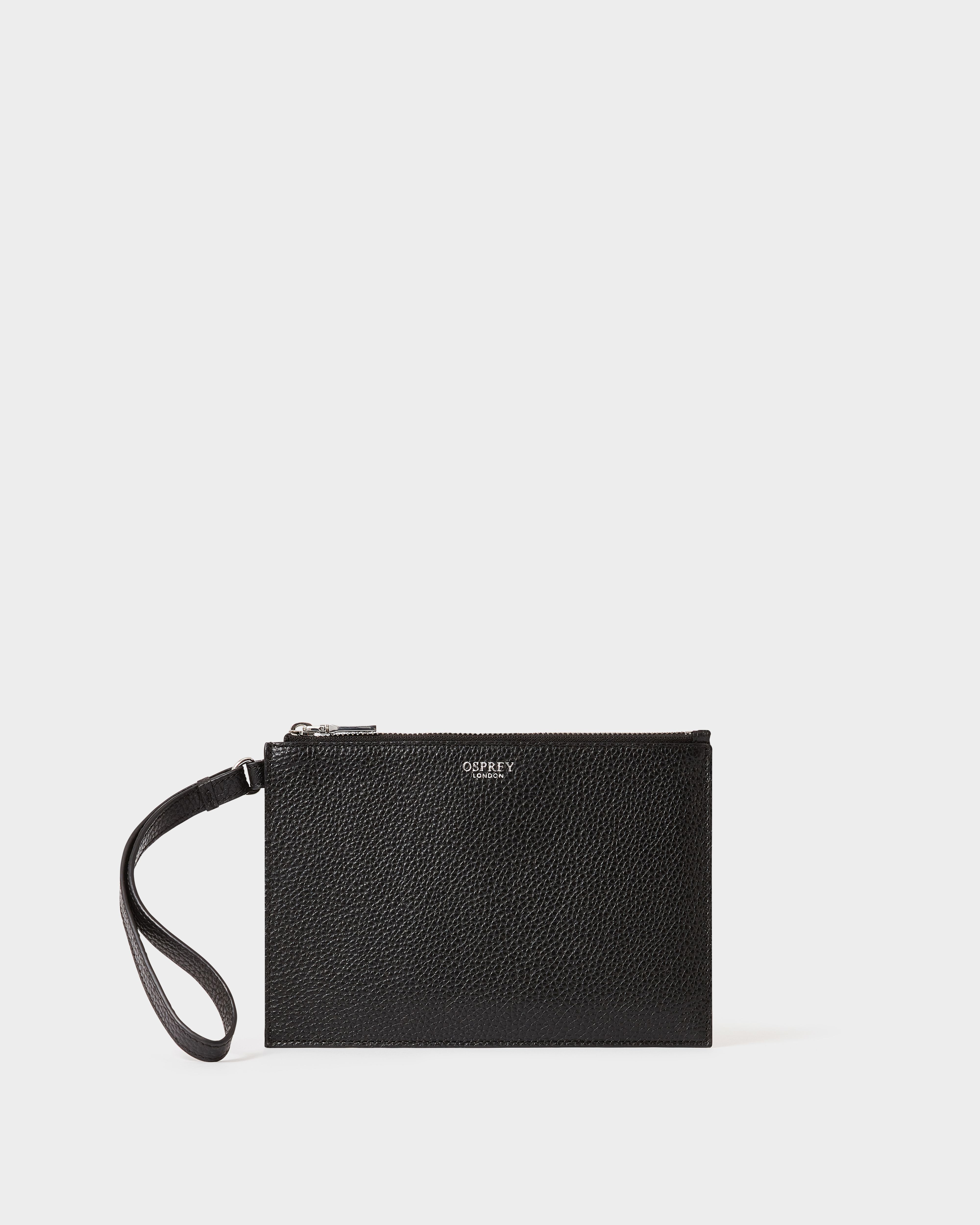 The Core Large Leather Pouch in Black