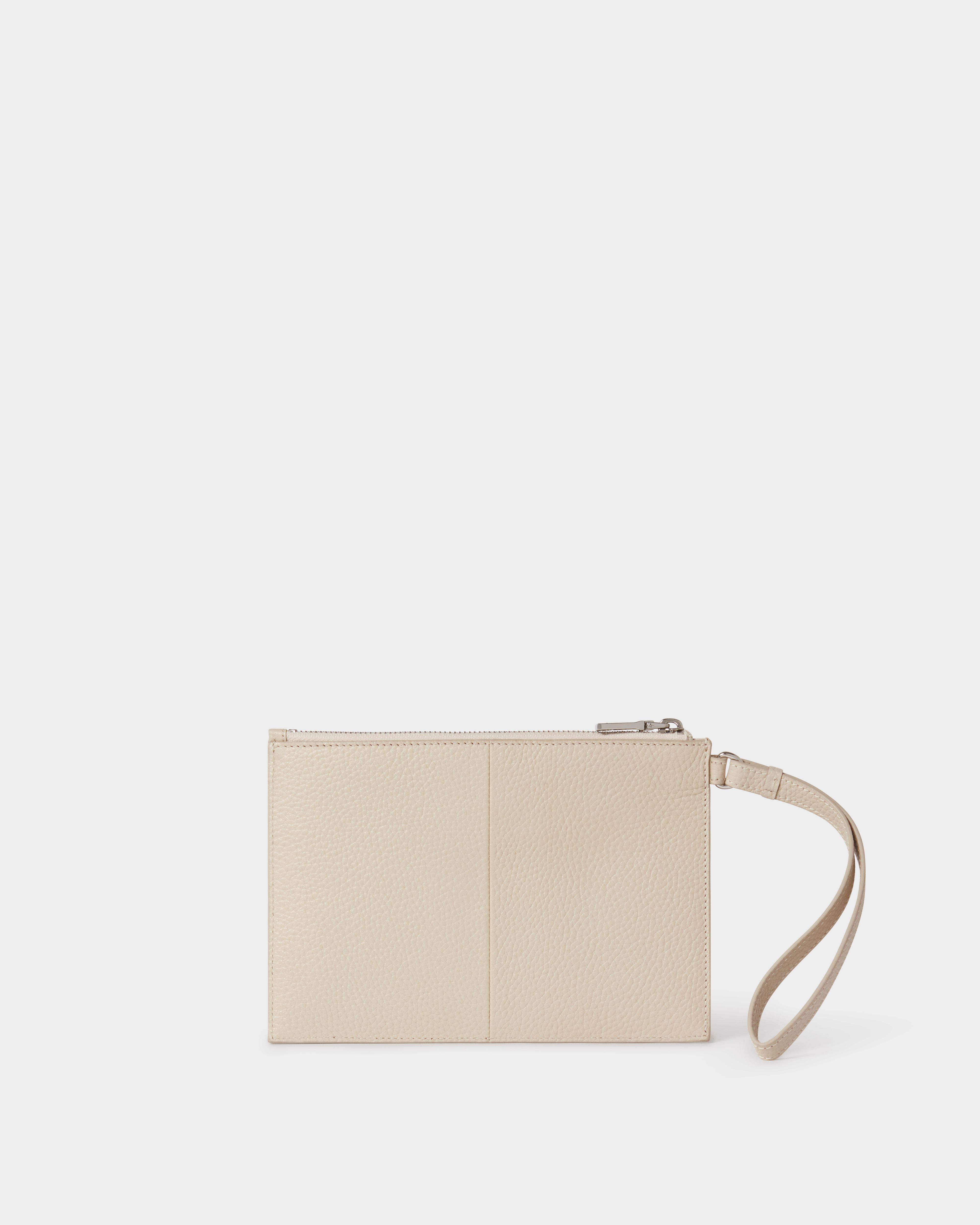 Image number 4 of The Core Large Leather Pouch in Dove