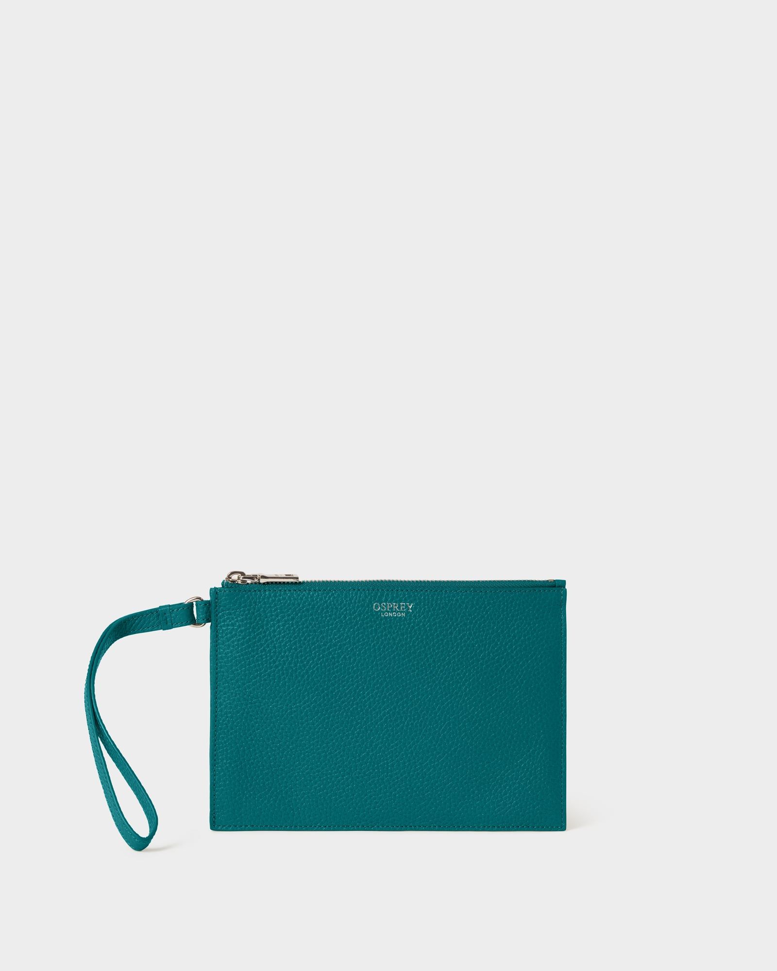 Image number 1 of The Core Large Leather Pouch in Dark Teal