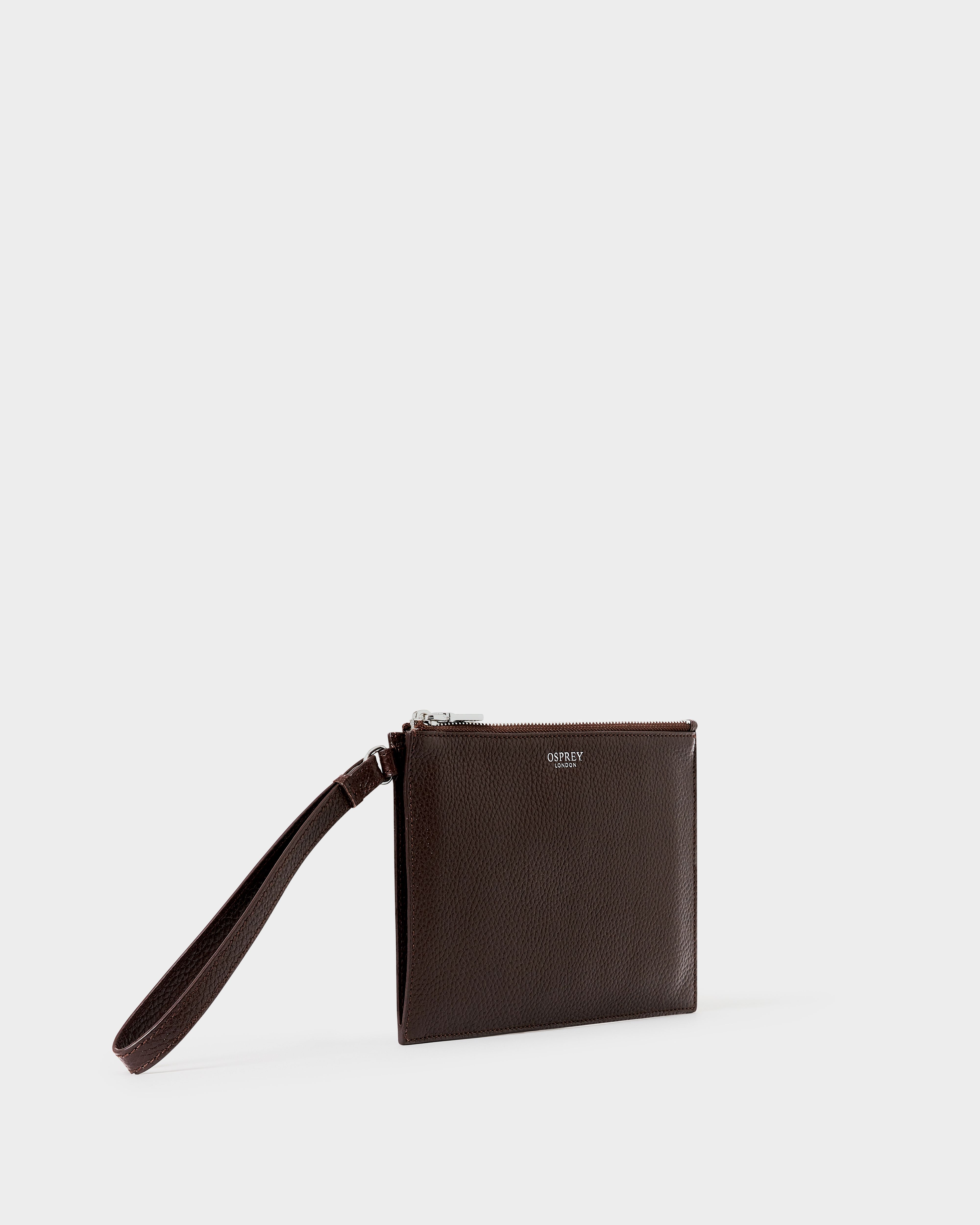 The Core Large Leather Pouch in Bitter Chocolate
