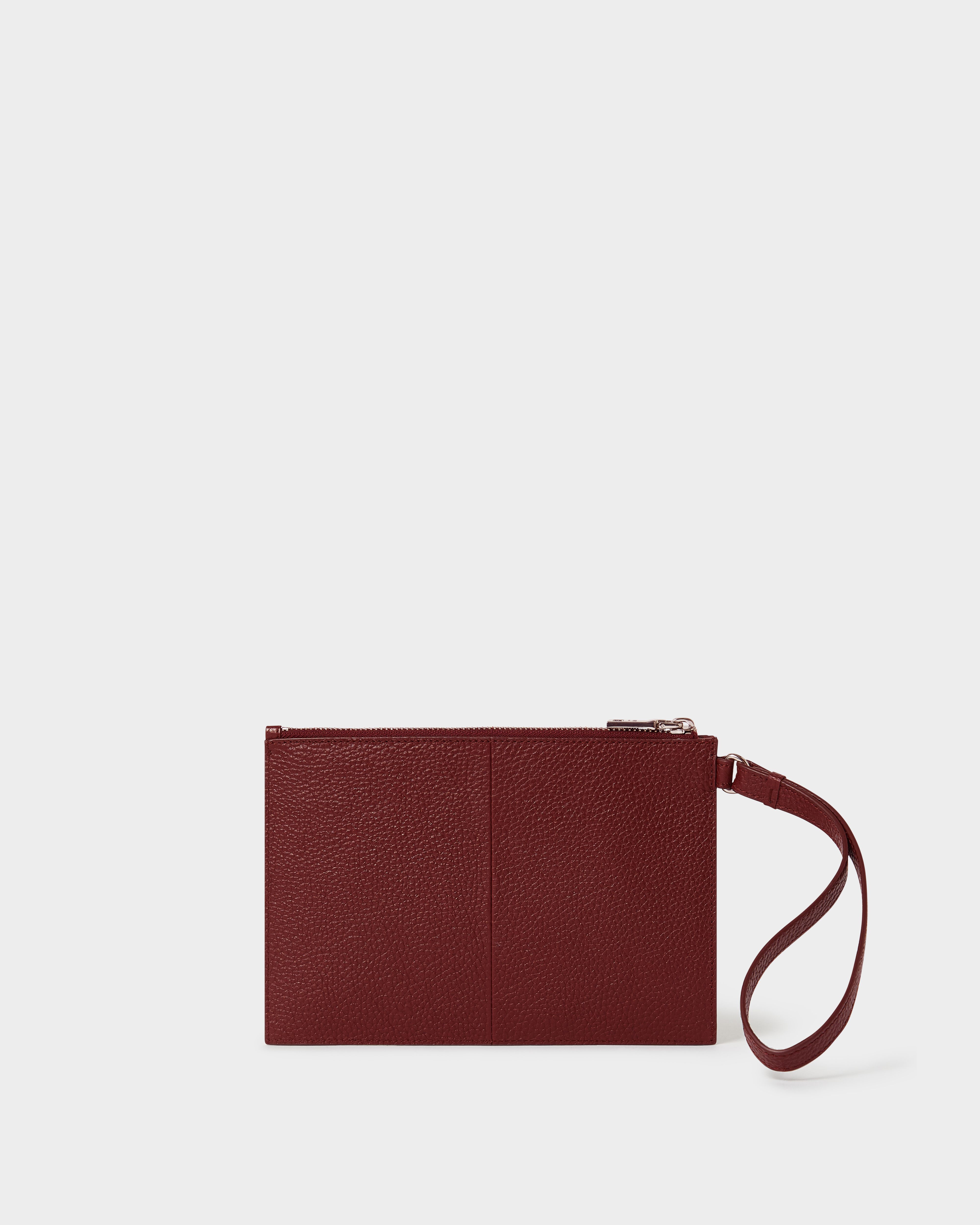 Image number 4 of The Core Large Leather Pouch in Merlot