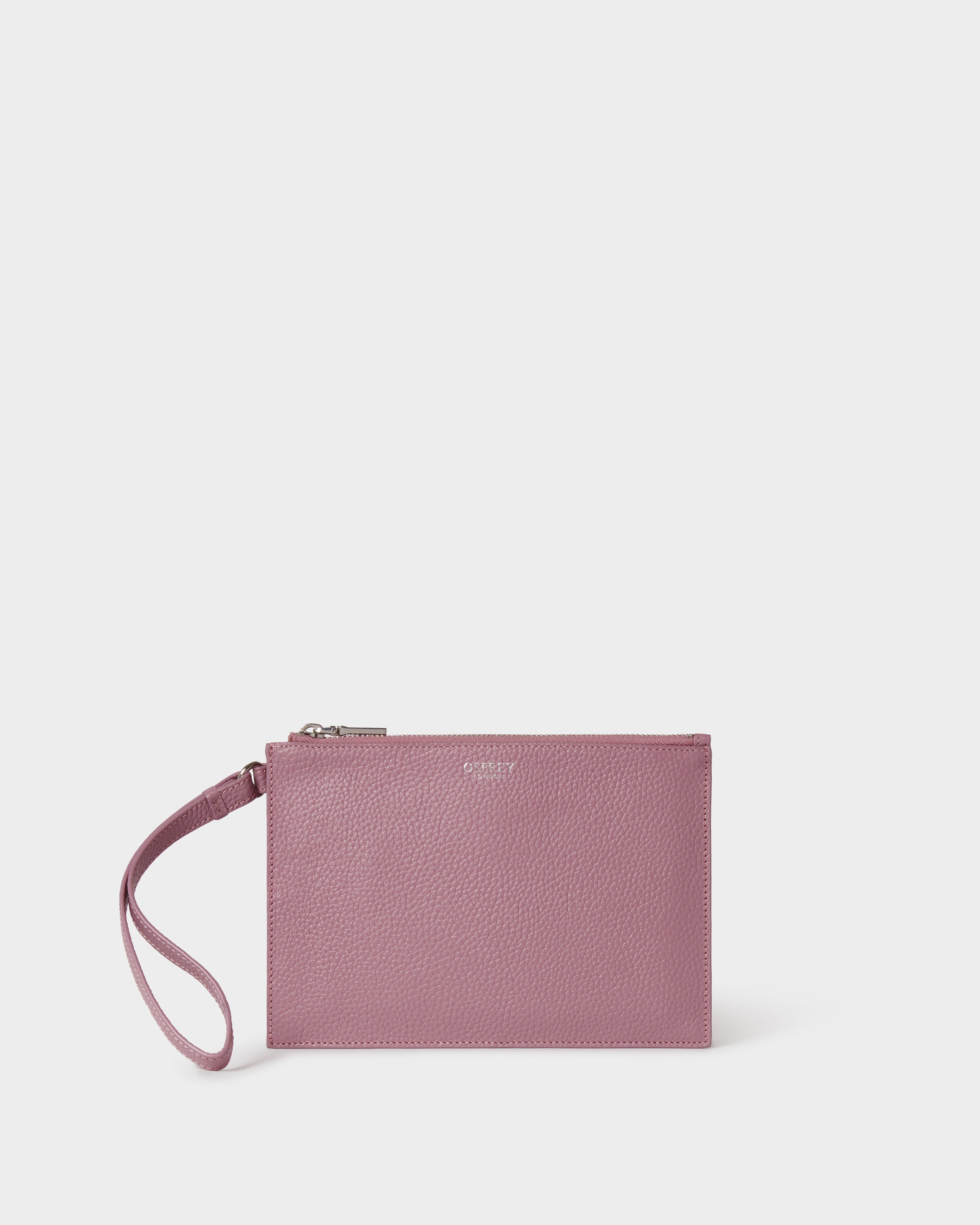 The Core Large Leather Pouch in Heather