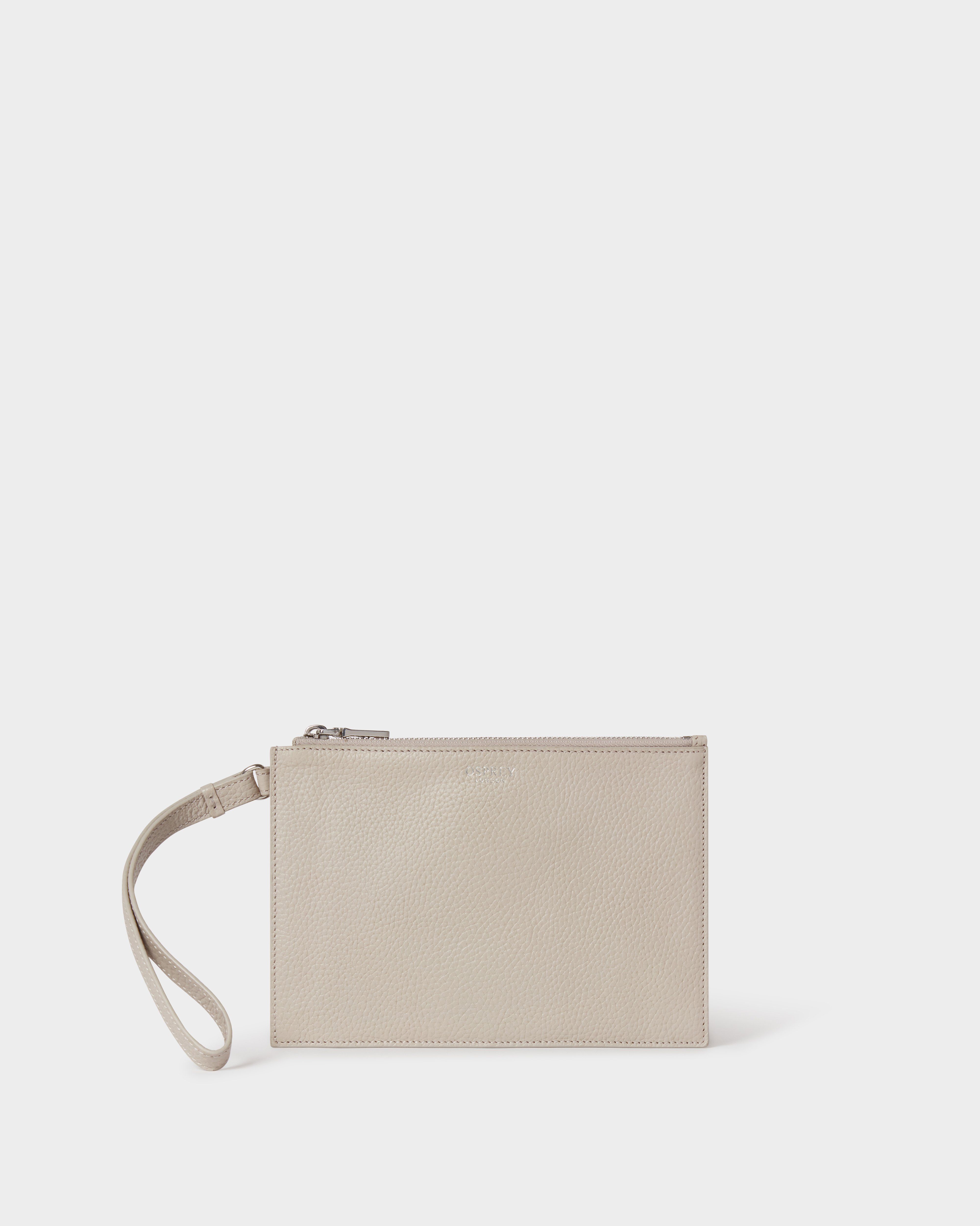 The Core Large Leather Pouch in Taupe