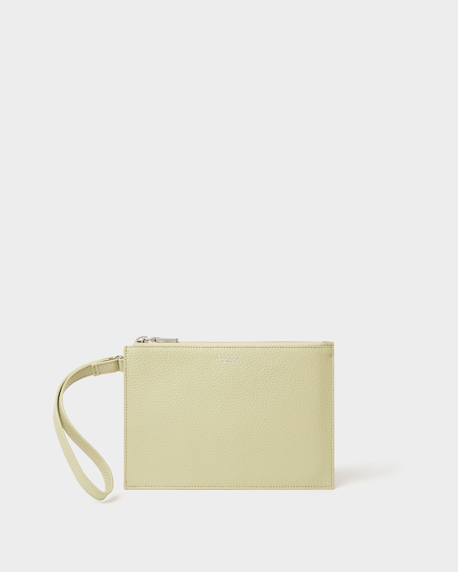 The Core Large Leather Pouch in Light Olive