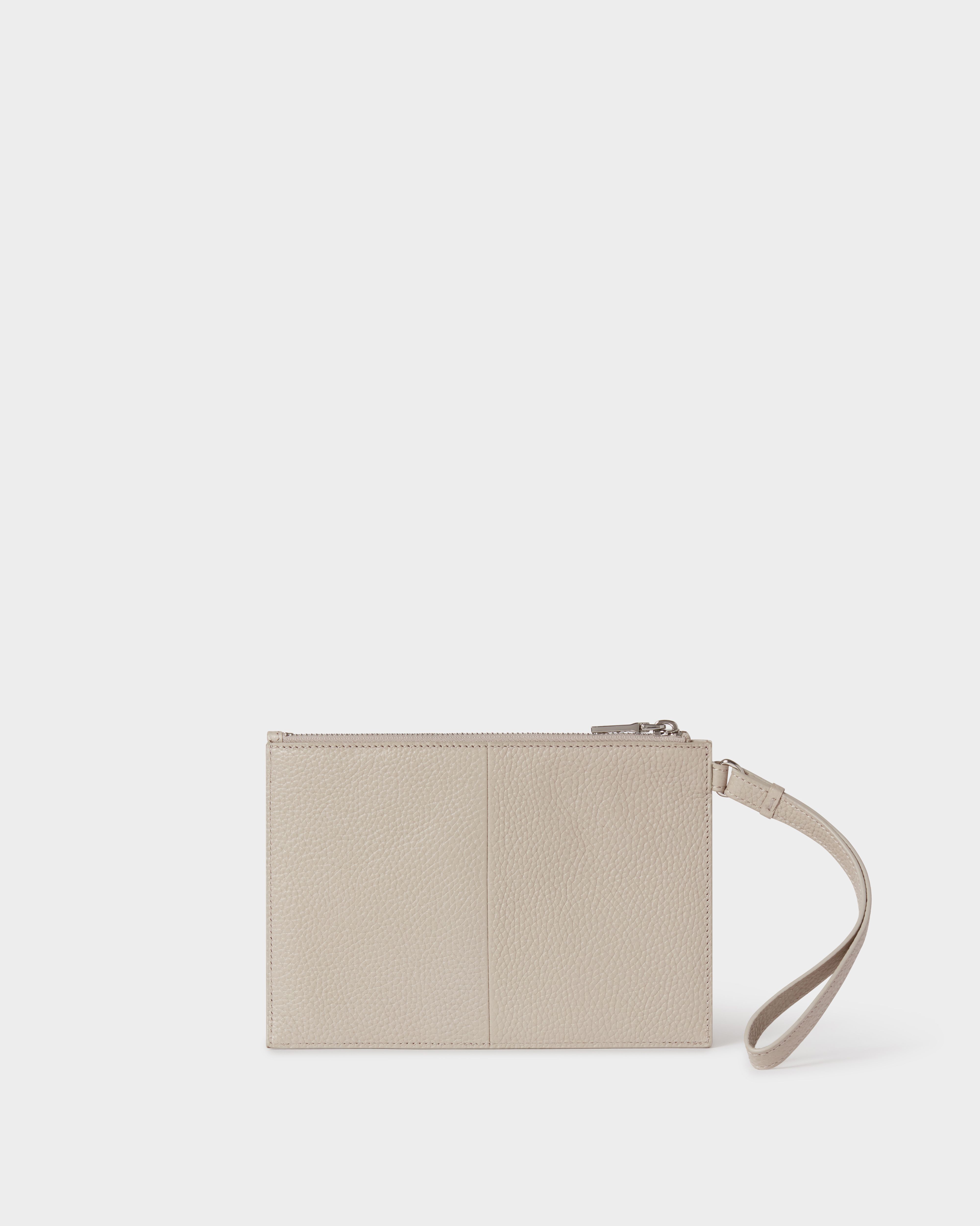 Image number 4 of The Core Large Leather Pouch in Taupe