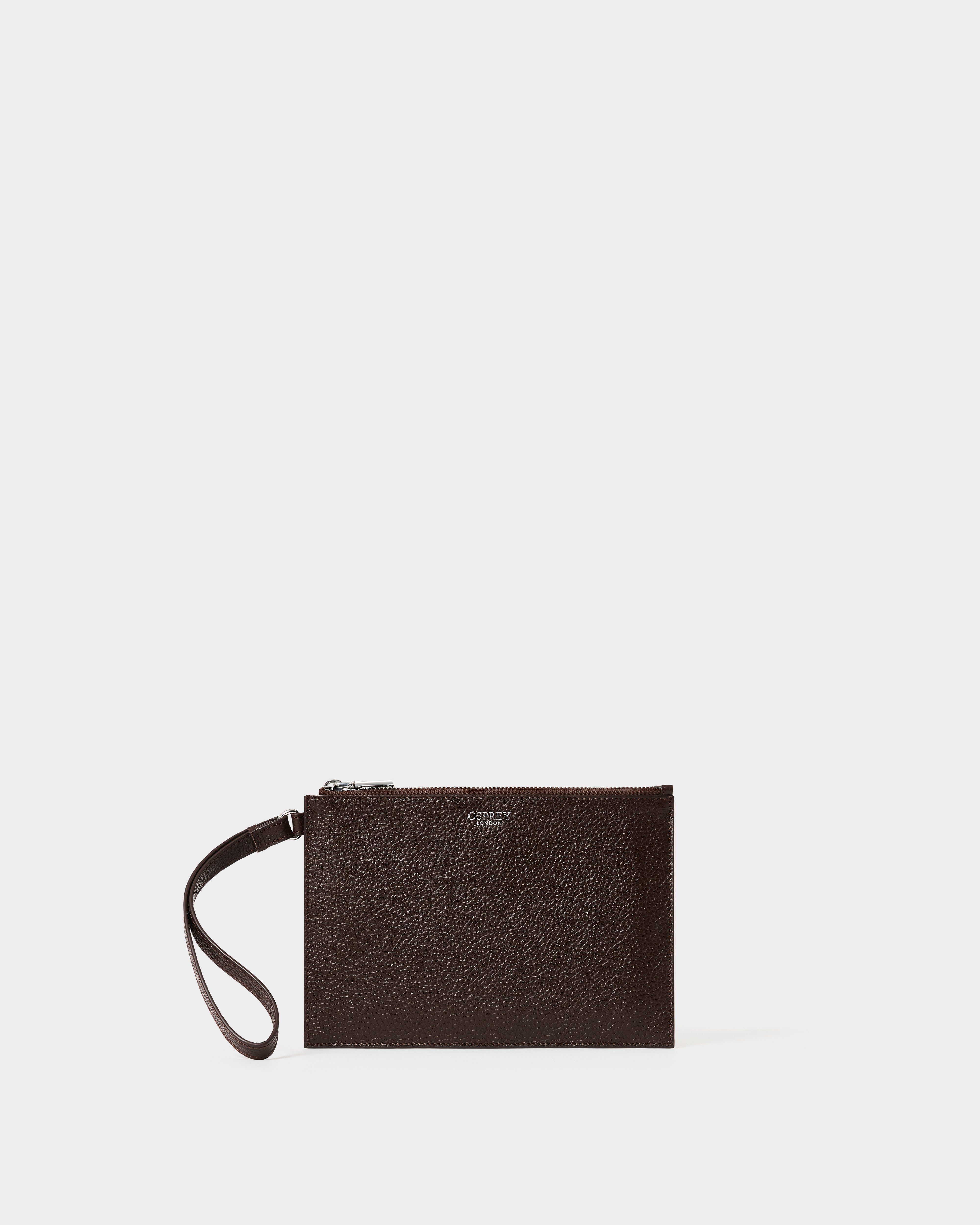 The Core Large Leather Pouch in Bitter Chocolate