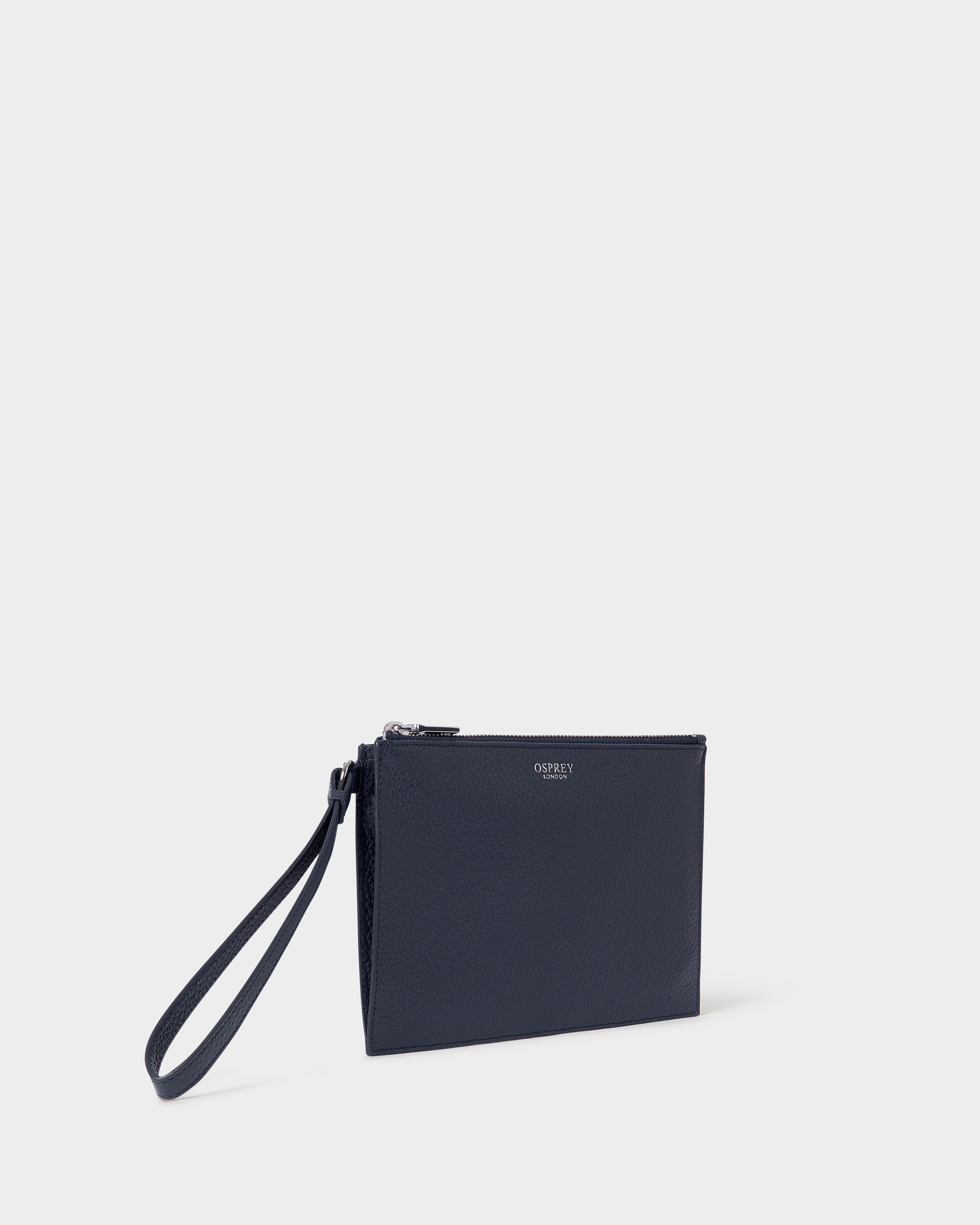 Image number 2 of The Core Large Leather Pouch in Navy