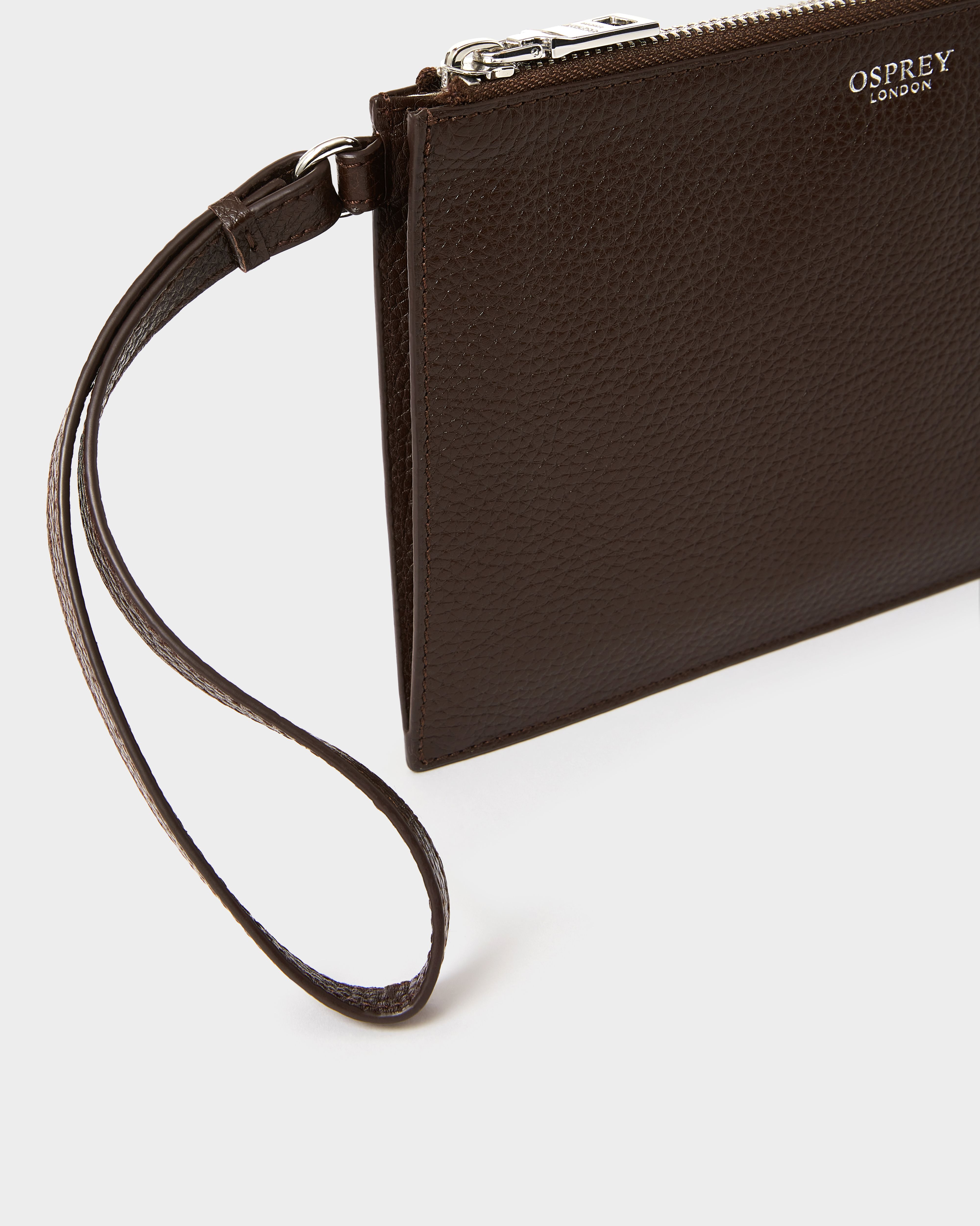 Image number 5 of The Core Large Leather Pouch in Bitter Chocolate