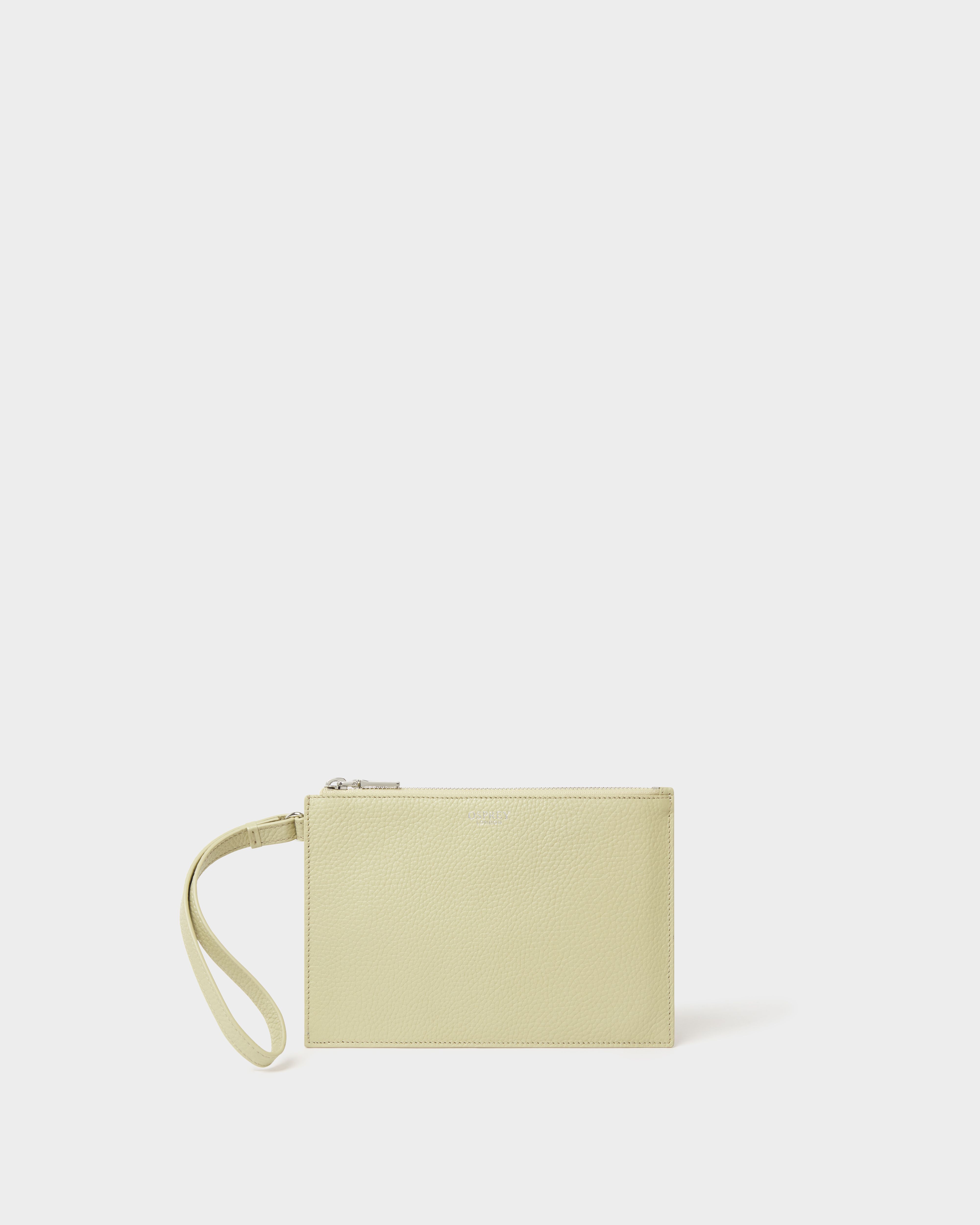 Image number 1 of The Core Large Leather Pouch in Light Olive