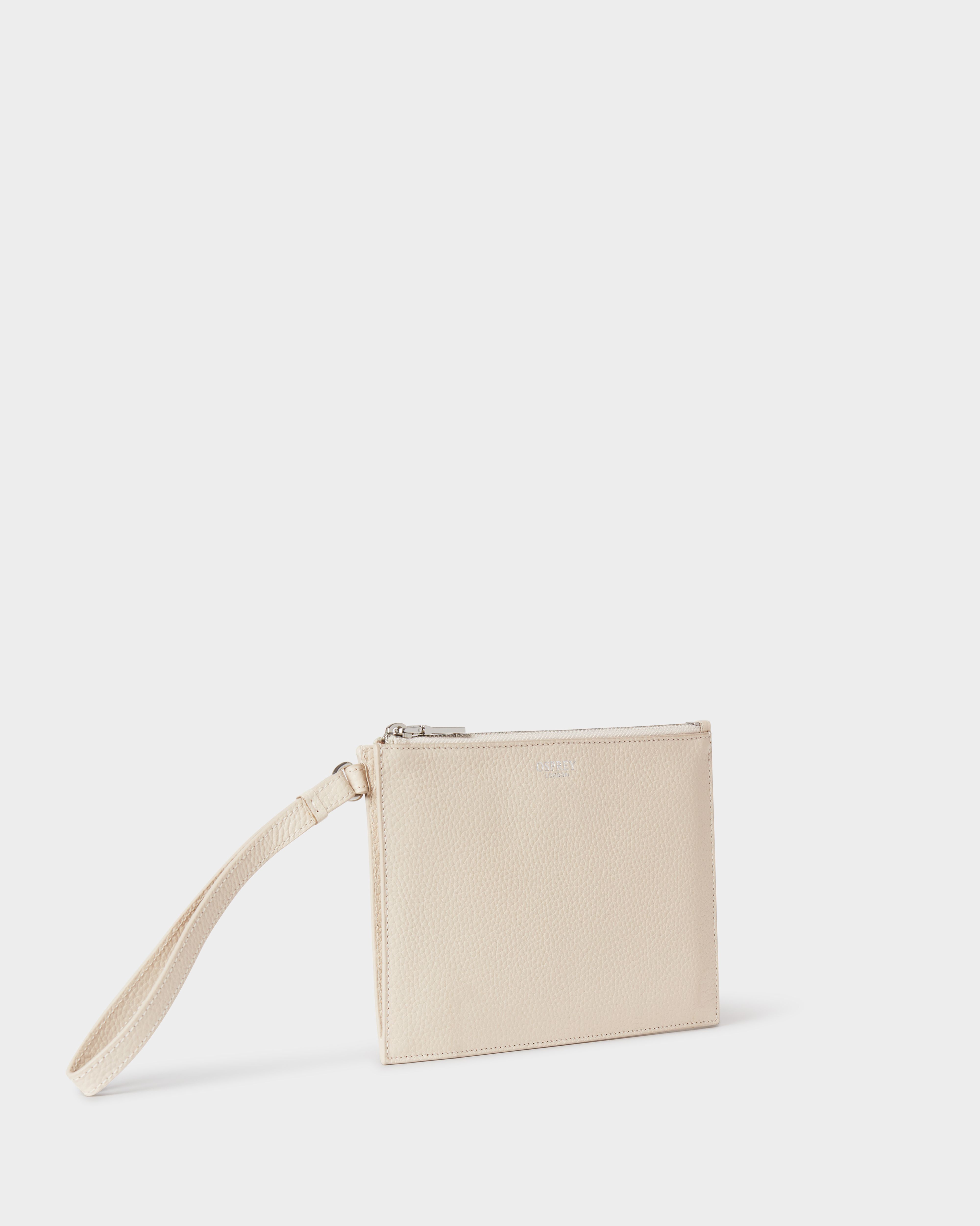 The Core Large Leather Pouch in Dove
