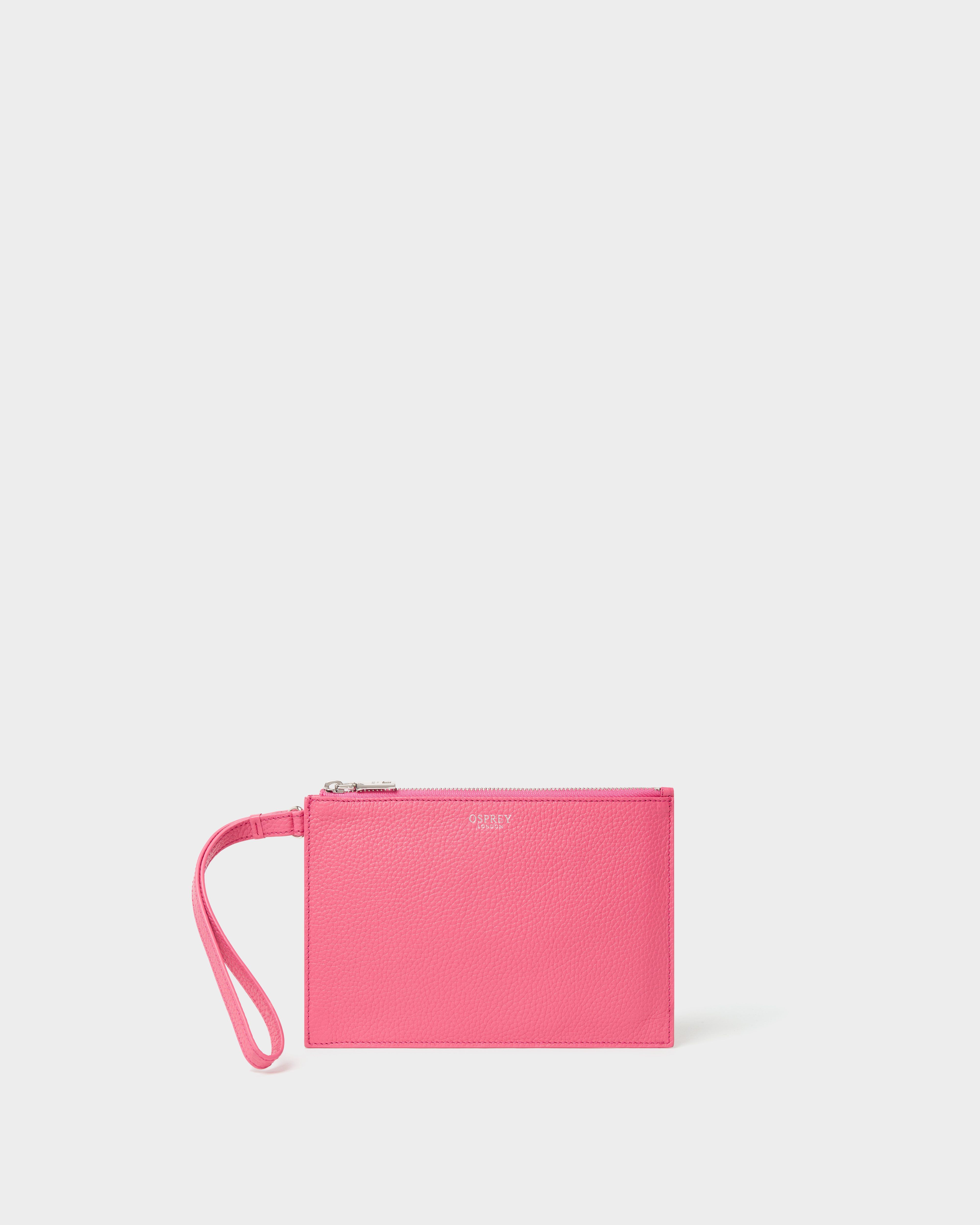 Image number 1 of The Core Large Leather Pouch in Cerise