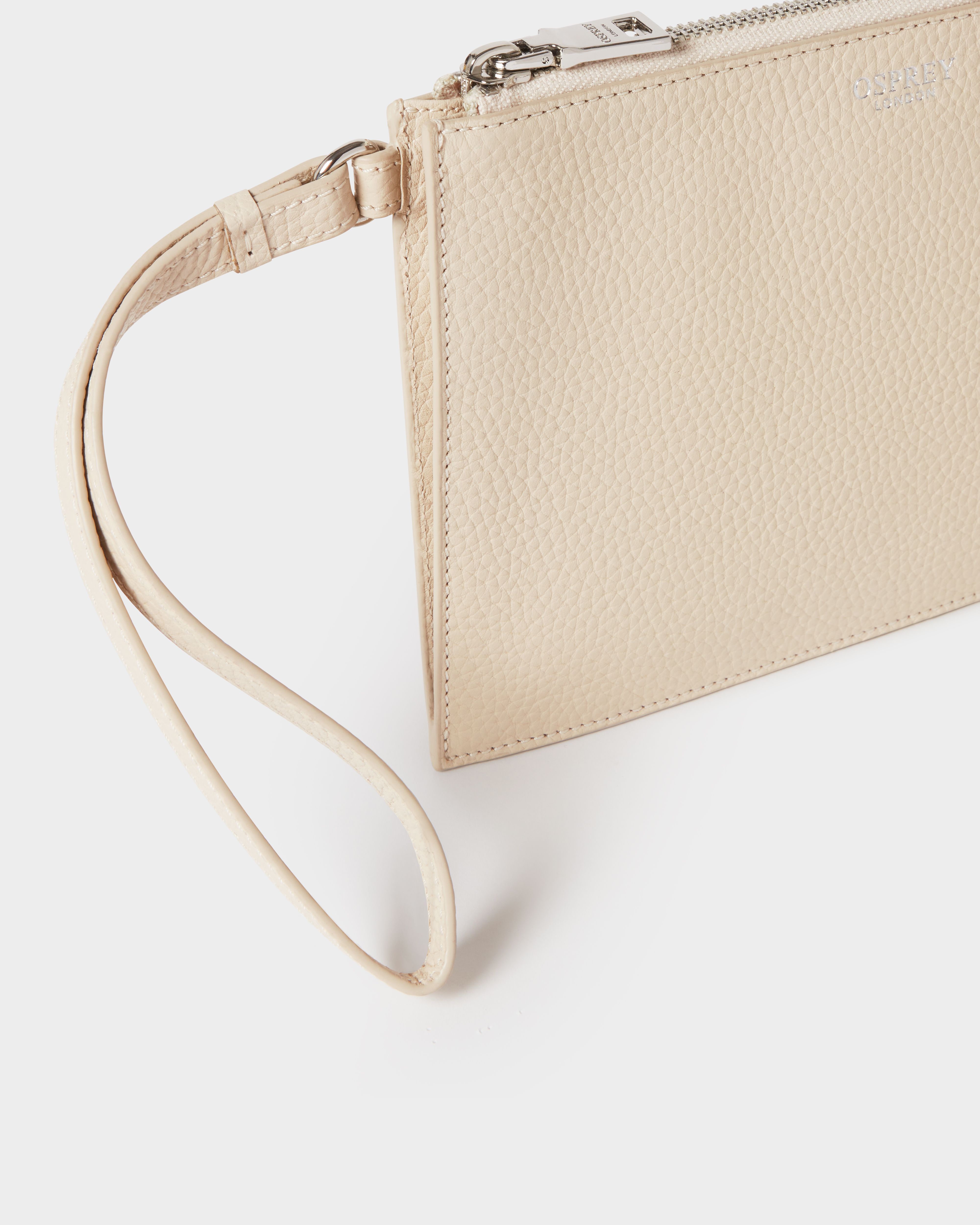 Image number 5 of The Core Large Leather Pouch in Dove