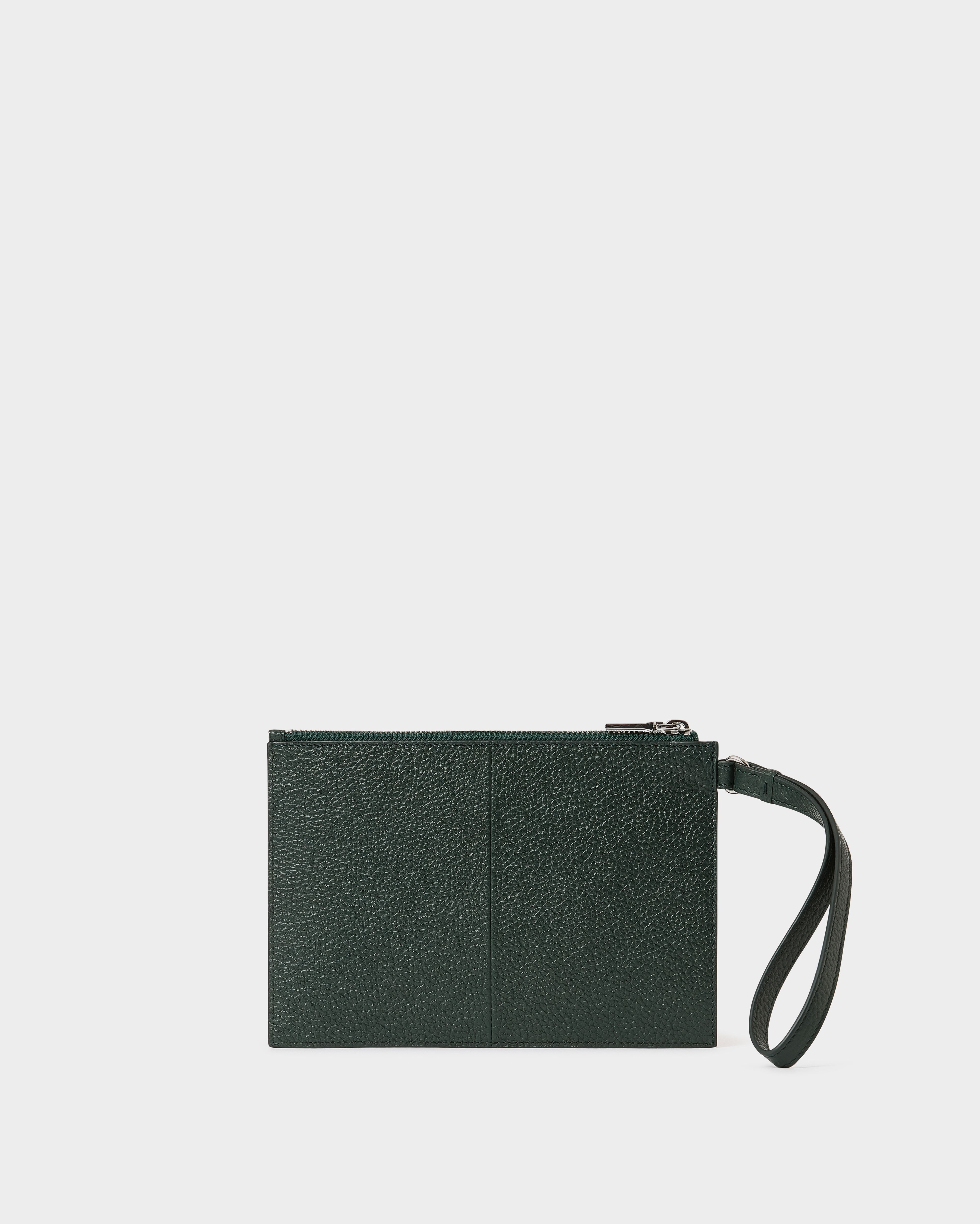 Image number 3 of The Core Large Leather Pouch in Forest
