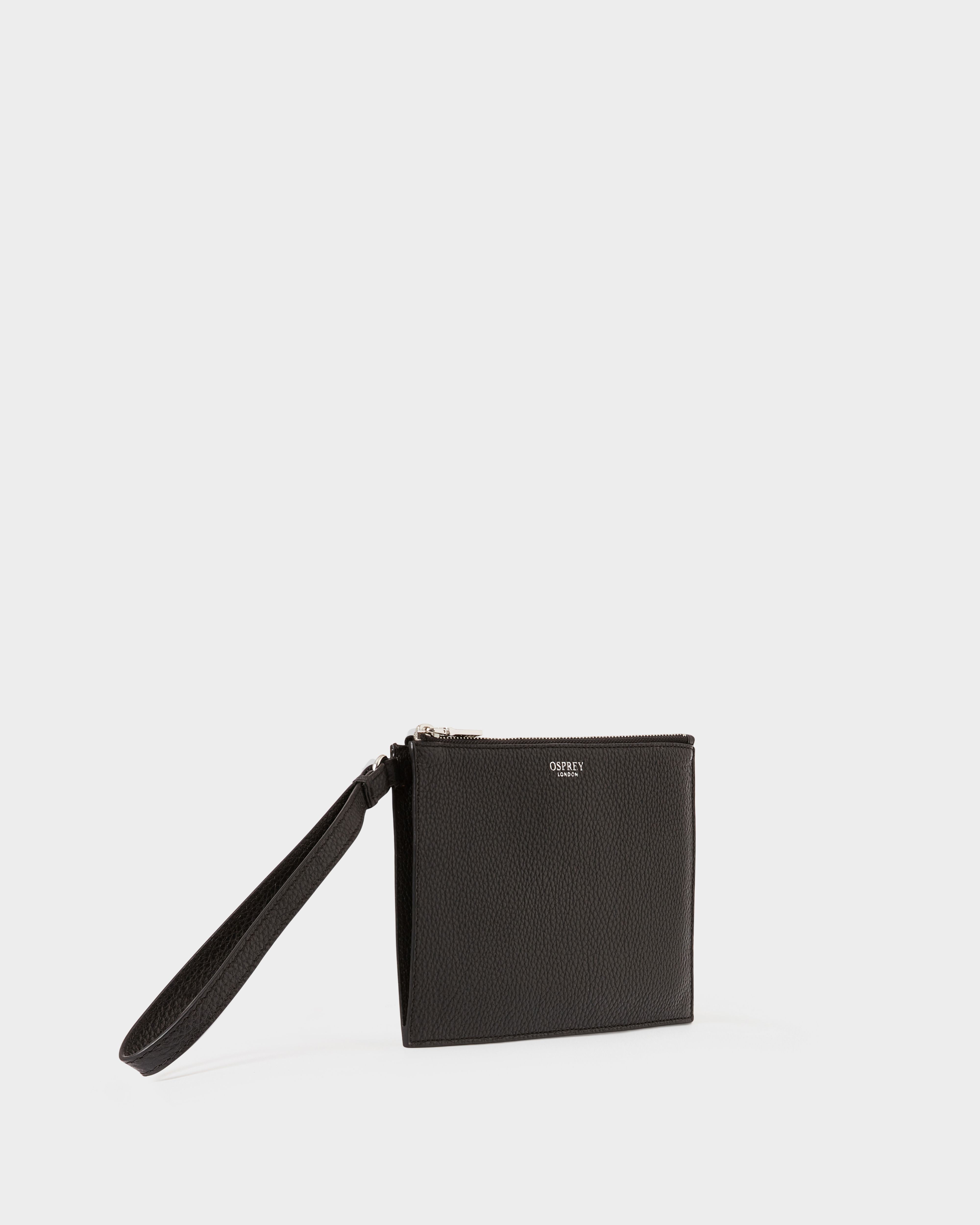 The Core Large Leather Pouch in Black