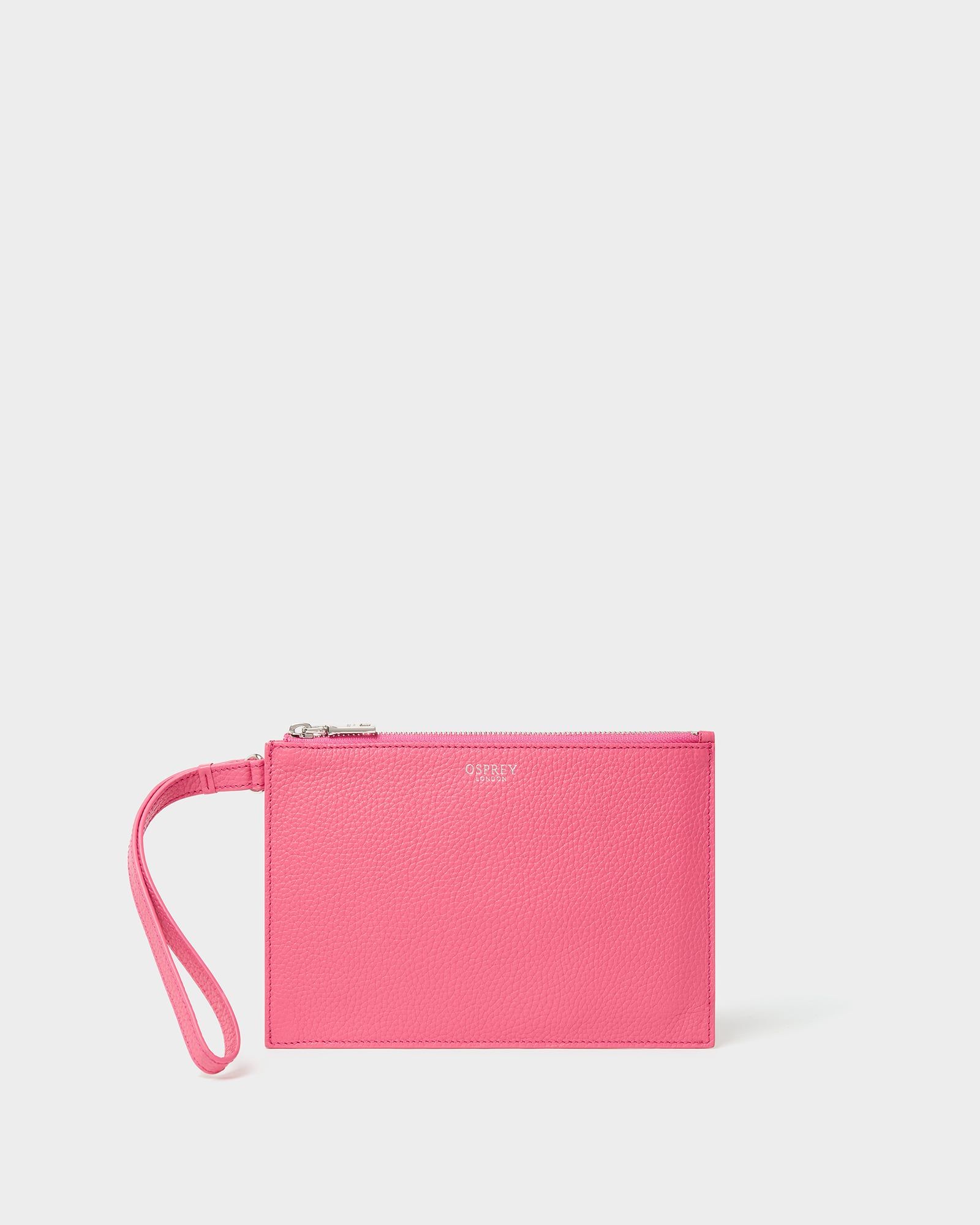 The Core Large Leather Pouch in Cerise