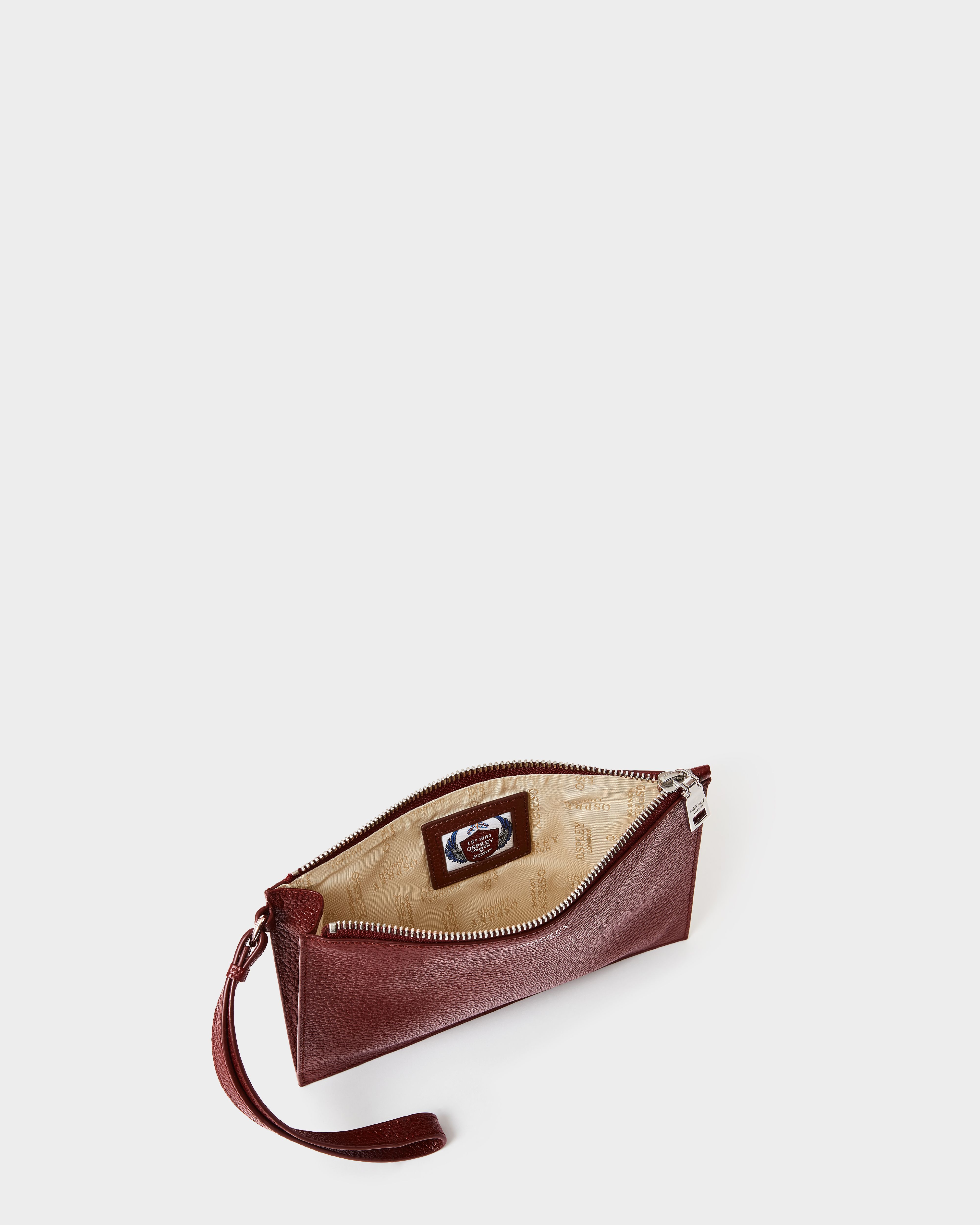 Image number 3 of The Core Large Leather Pouch in Merlot