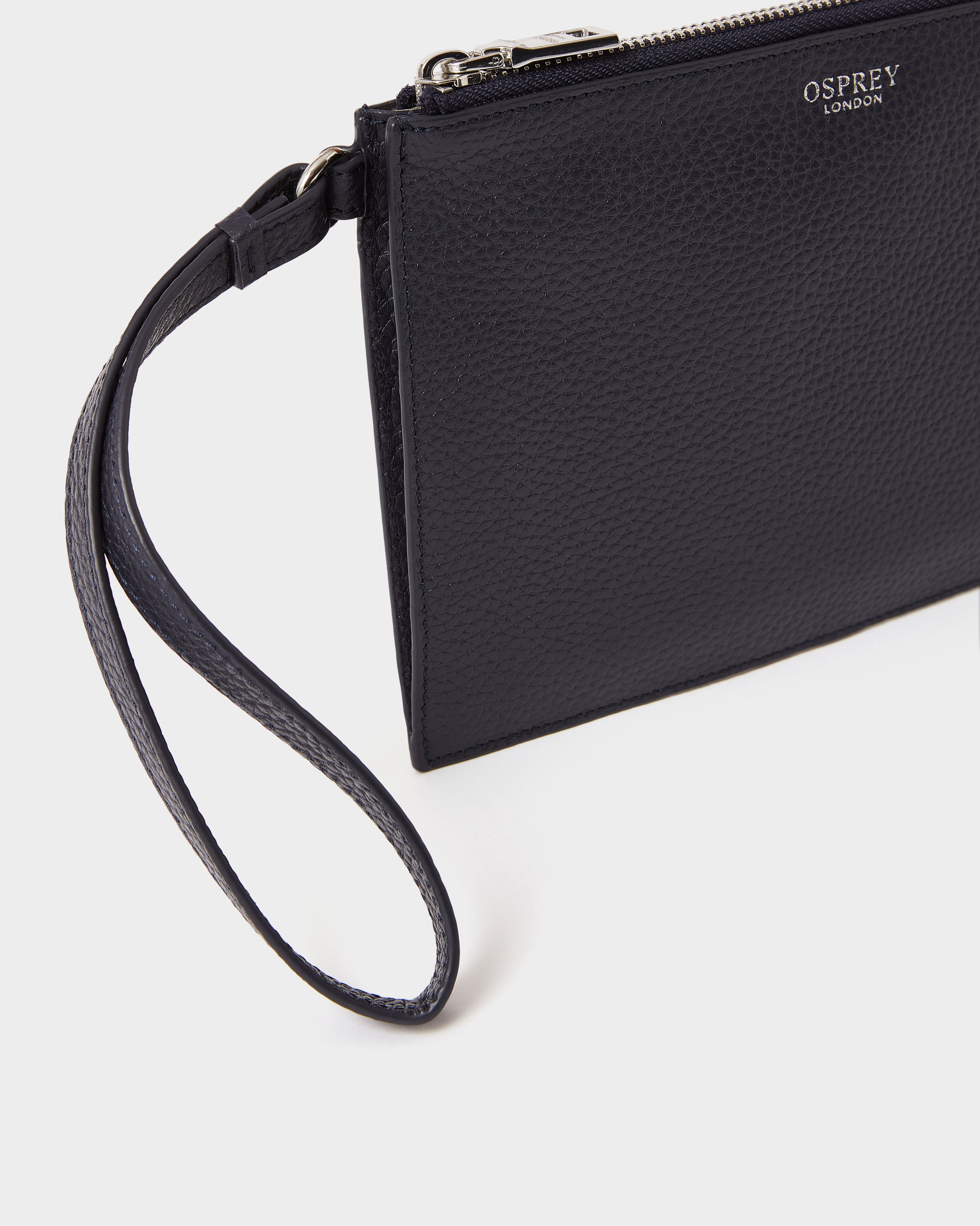 Image number 5 of The Core Large Leather Pouch in Navy