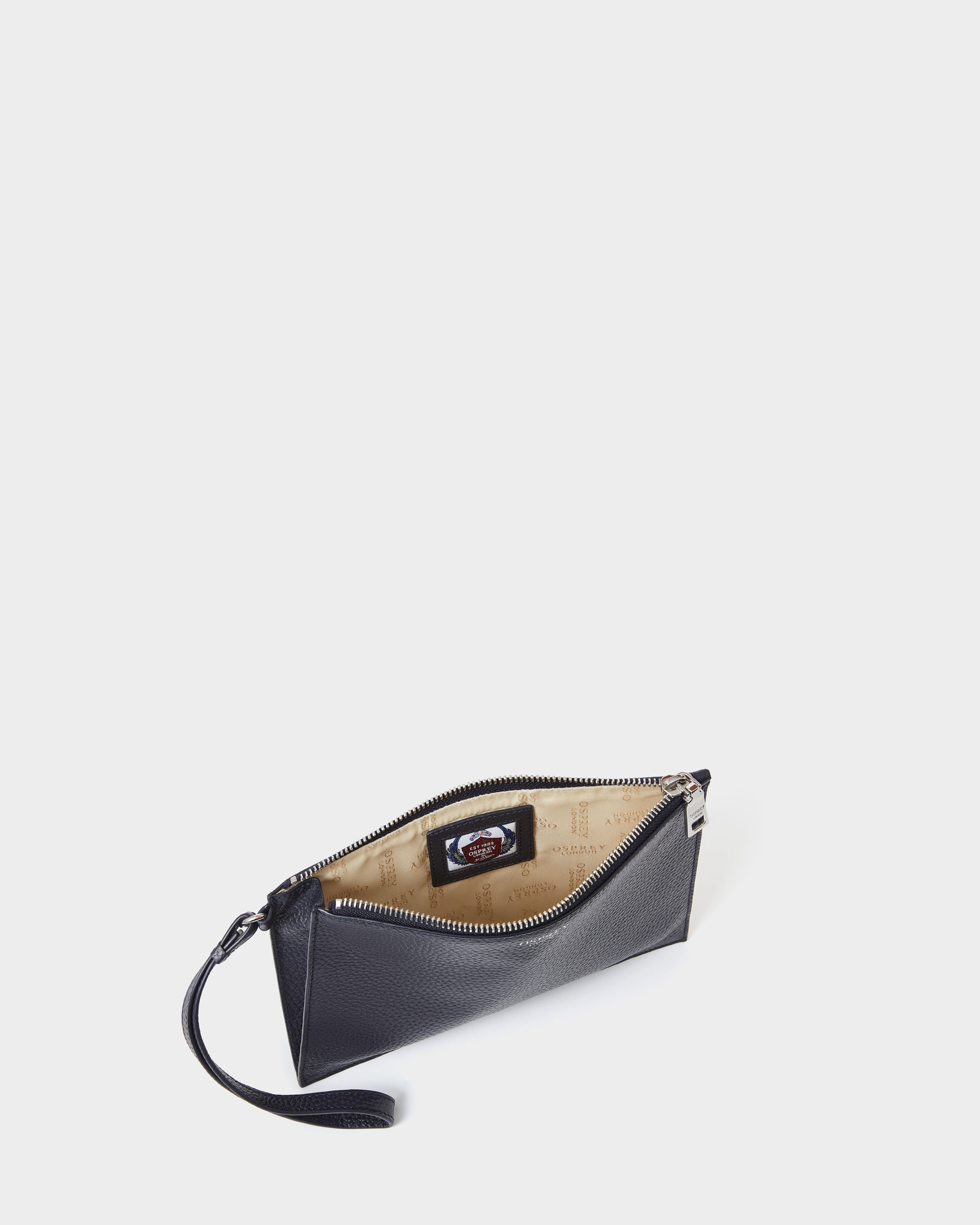 Image number 3 of The Core Large Leather Pouch in Navy