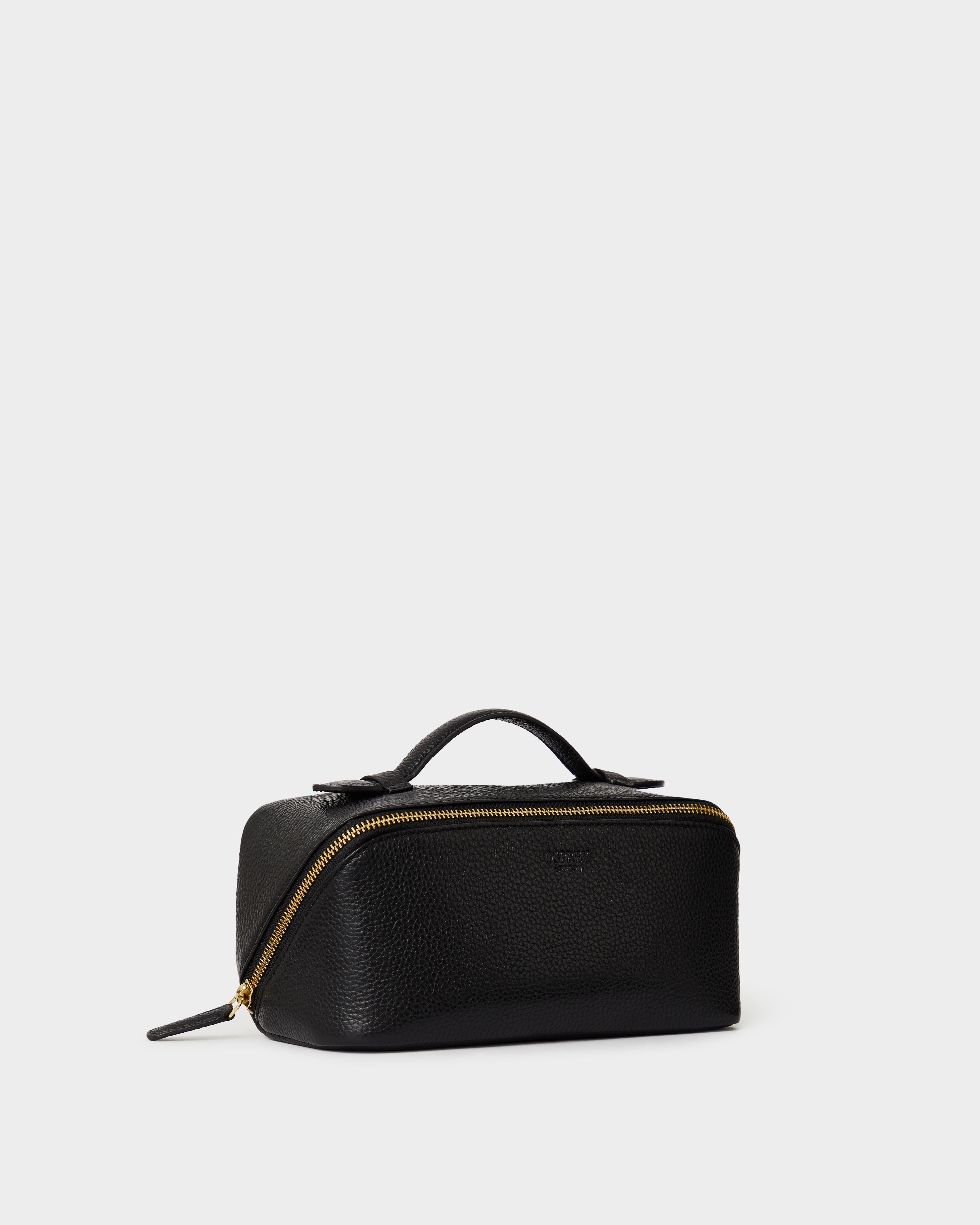 Image number 2 of The Jet Set Leather Washbag in Black