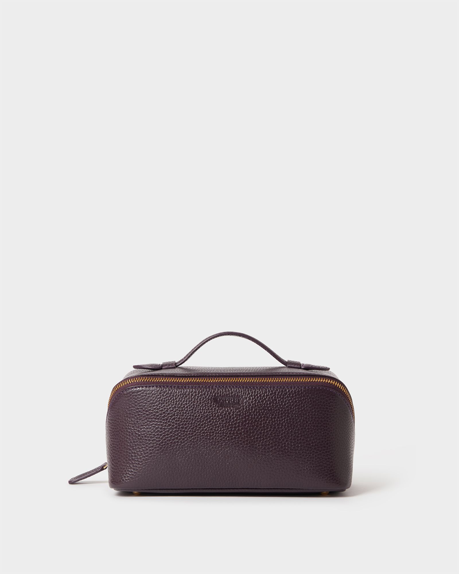 Image number 1 of The Jet Set Leather Washbag in Aubergine