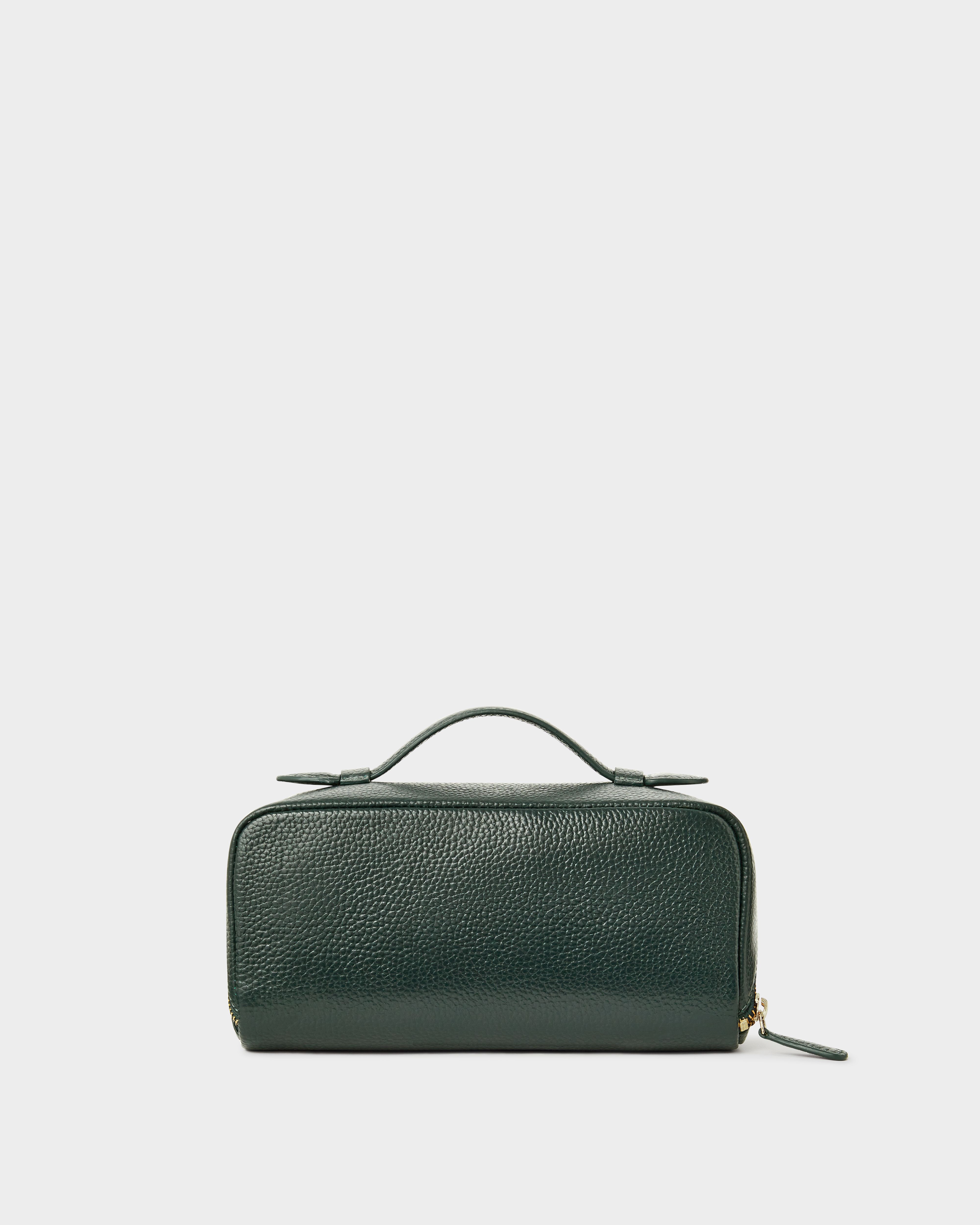 Image number 4 of The Jet Set Leather Washbag in Forest