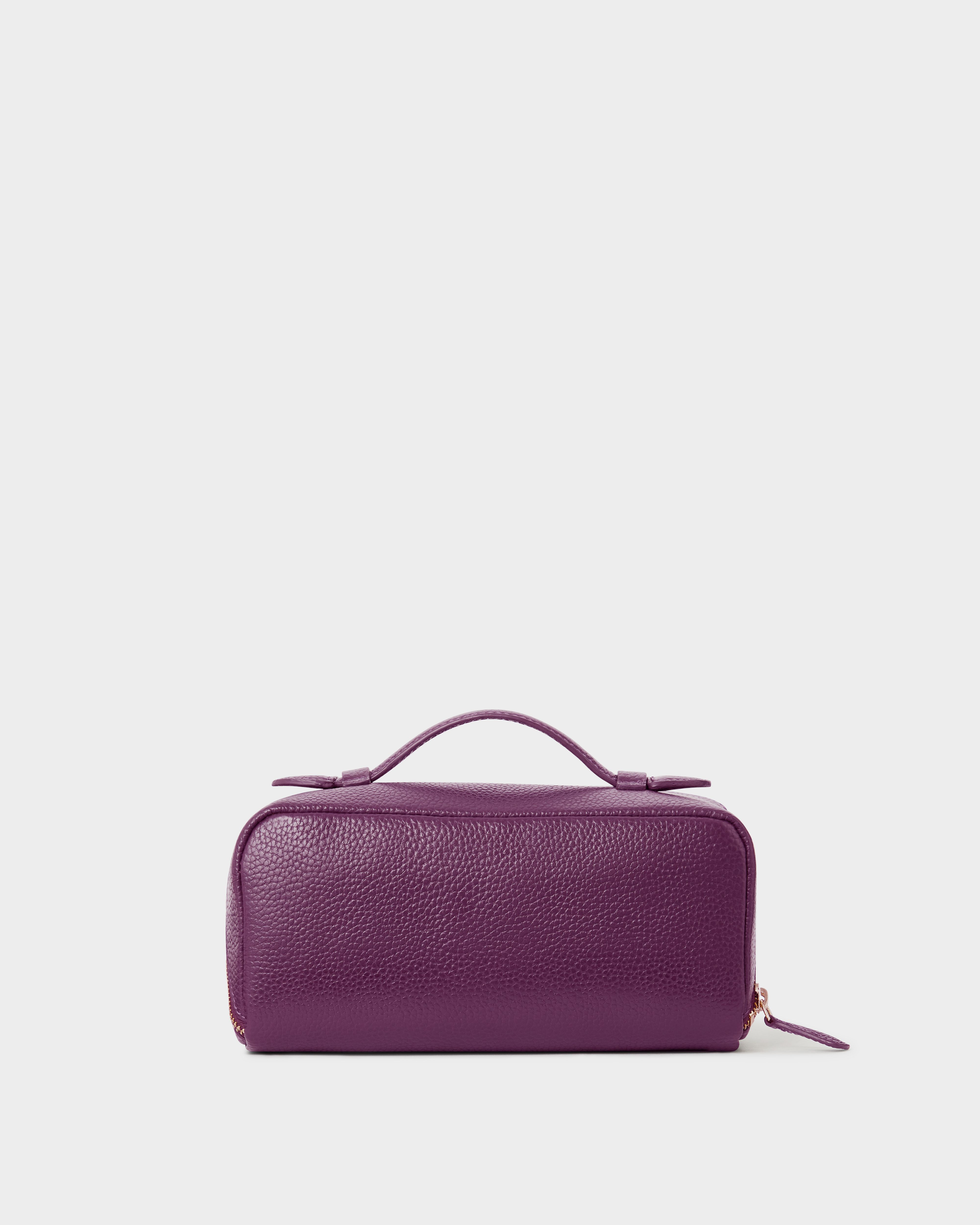 Image number 4 of The Jet Set Leather Washbag in Aubergine