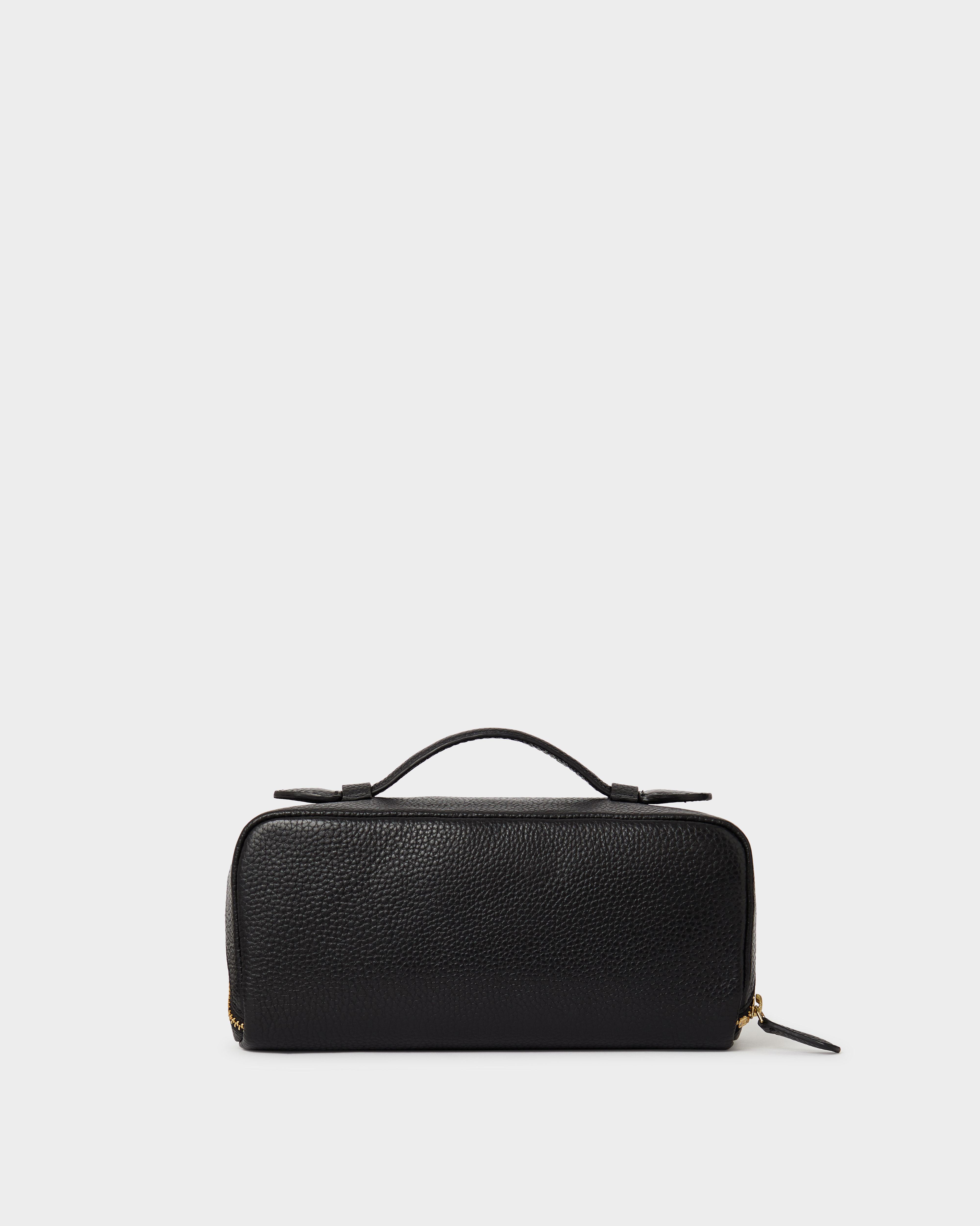 Image number 4 of The Jet Set Leather Washbag in Black