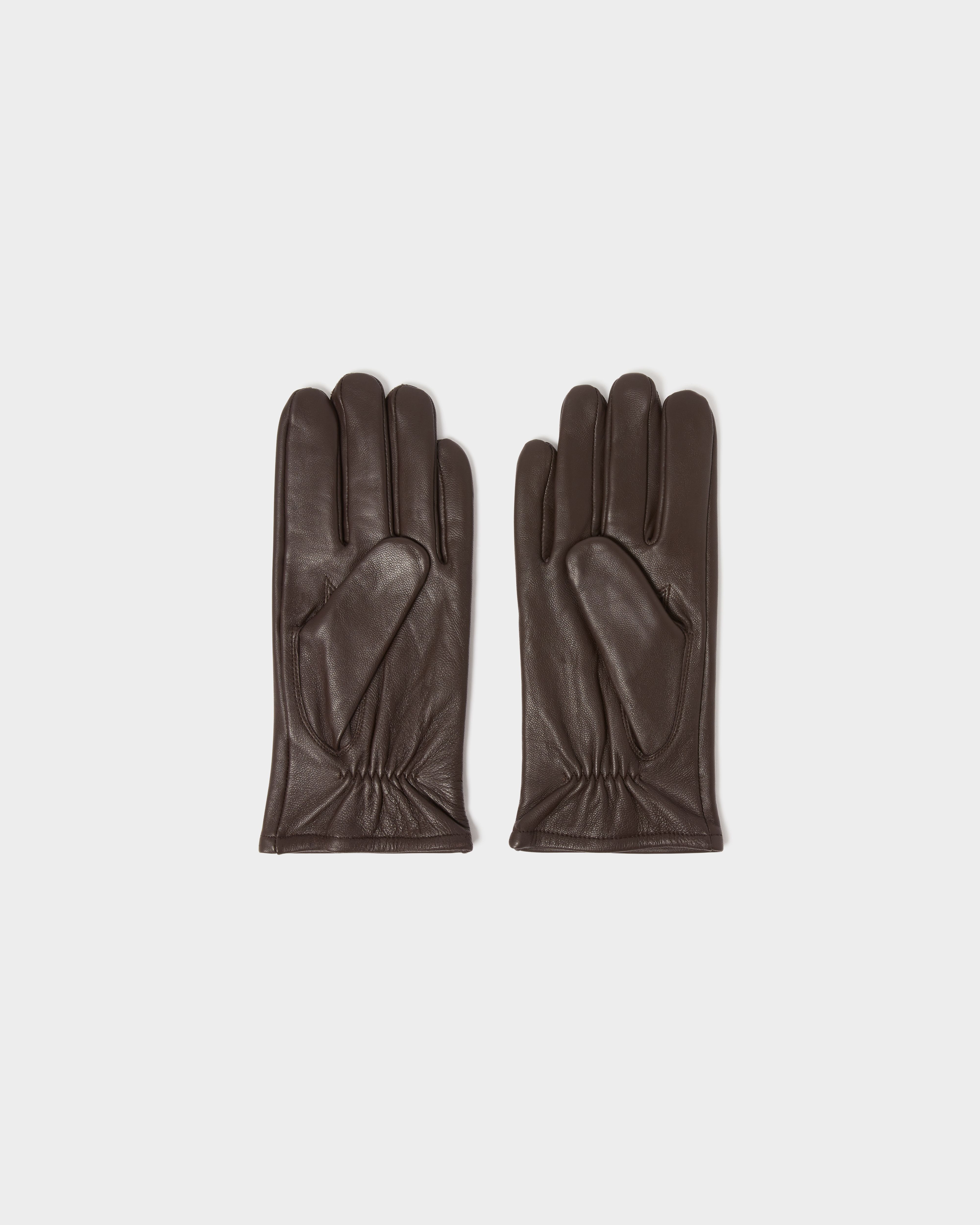 Benedict Mens Leather Gloves in Chocolate