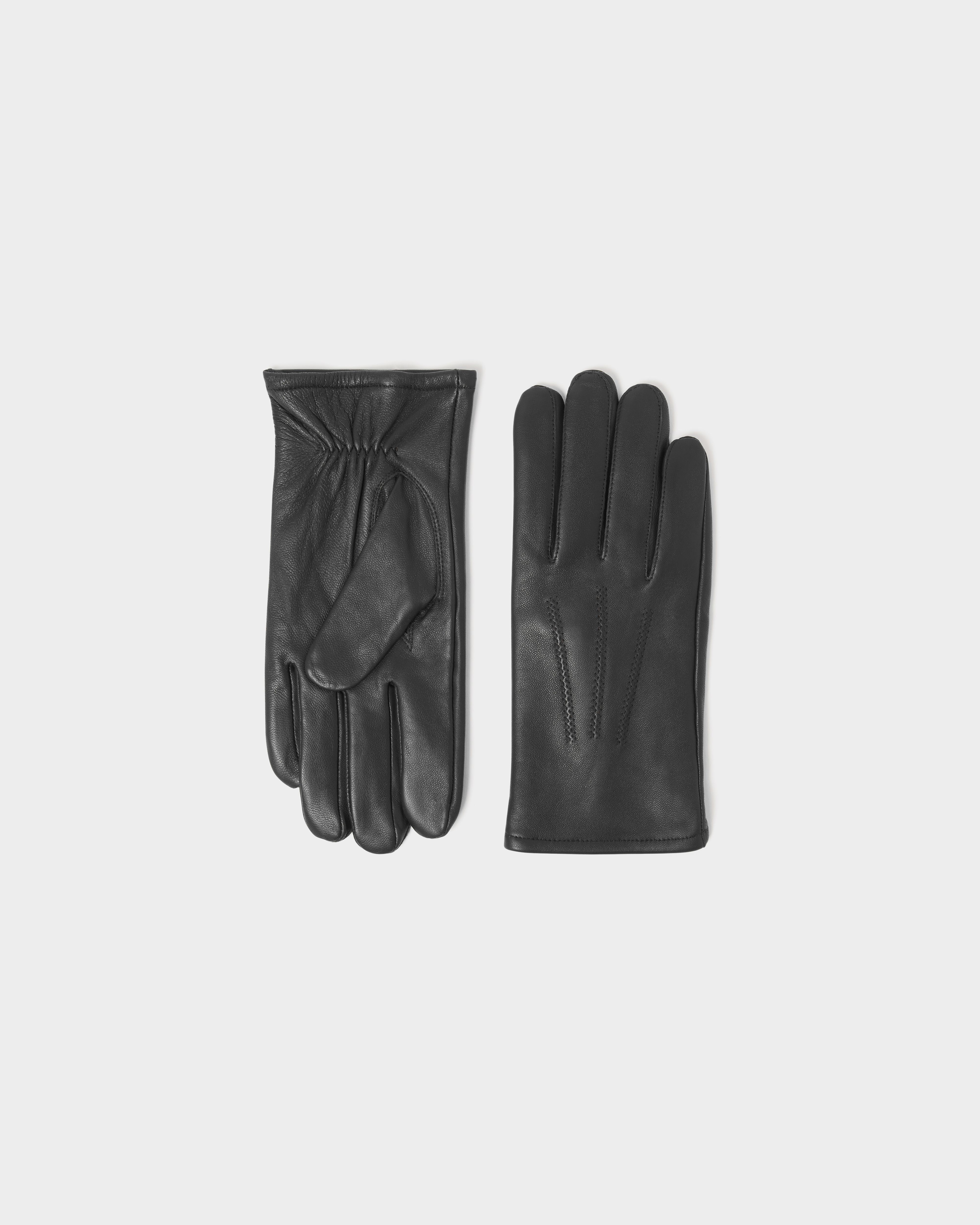 Image number 3 of Benedict Mens Leather Gloves in Black