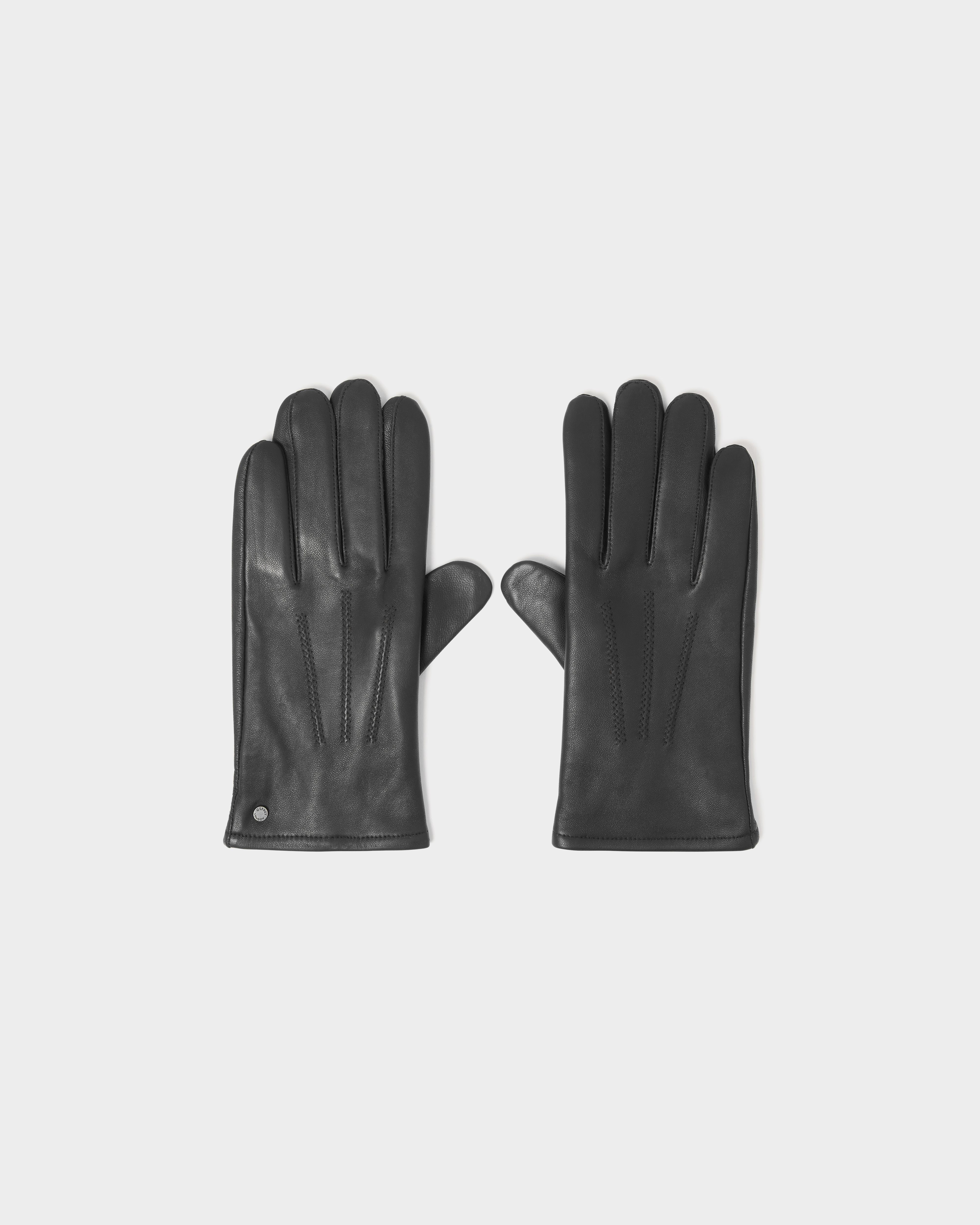 Benedict Mens Leather Gloves in Black