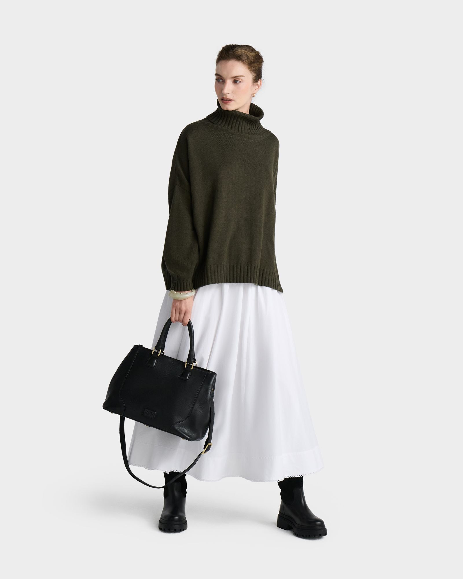 The Chiltern Roll Neck Jumper in Fir