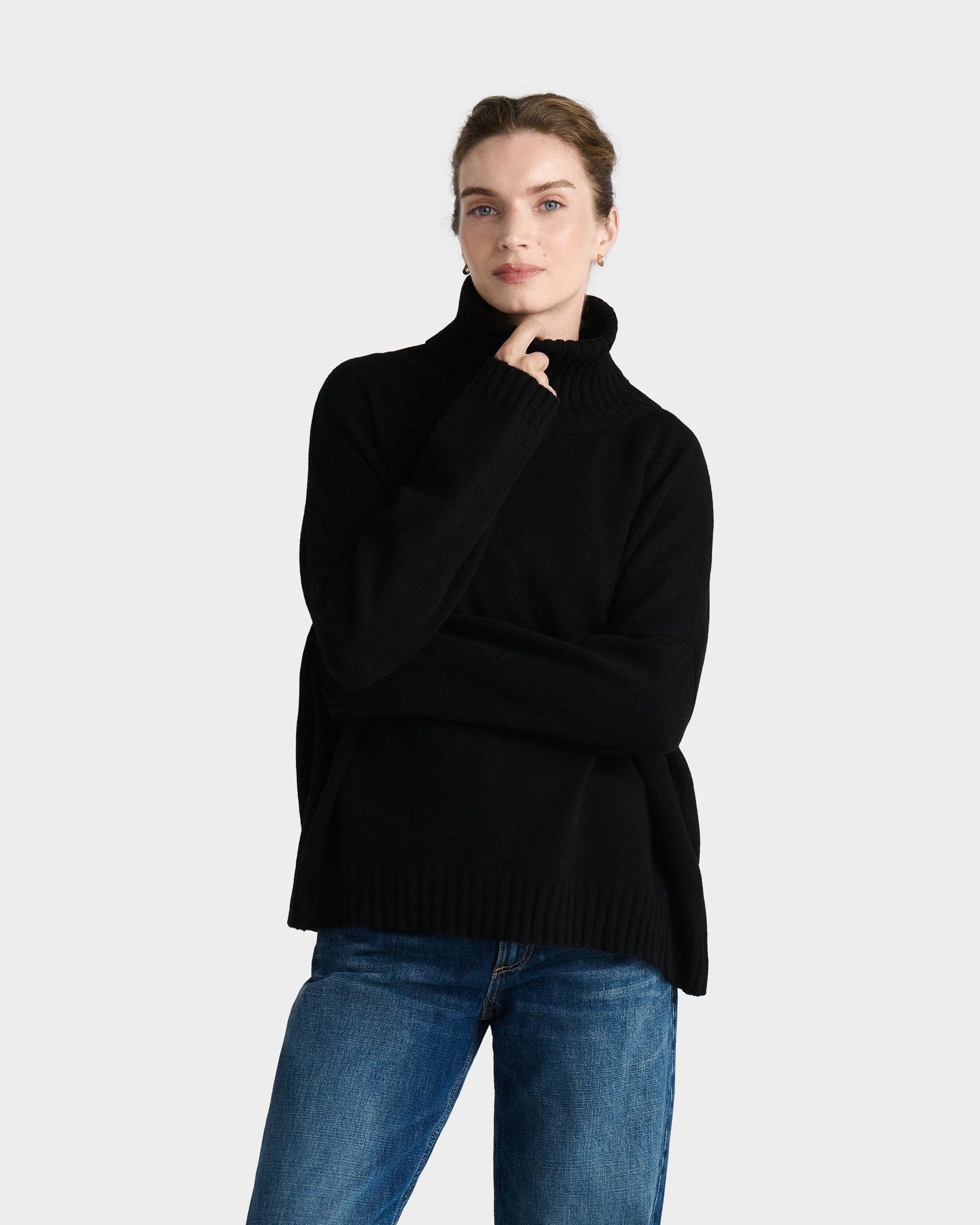 The Chiltern Roll Neck Jumper in Black