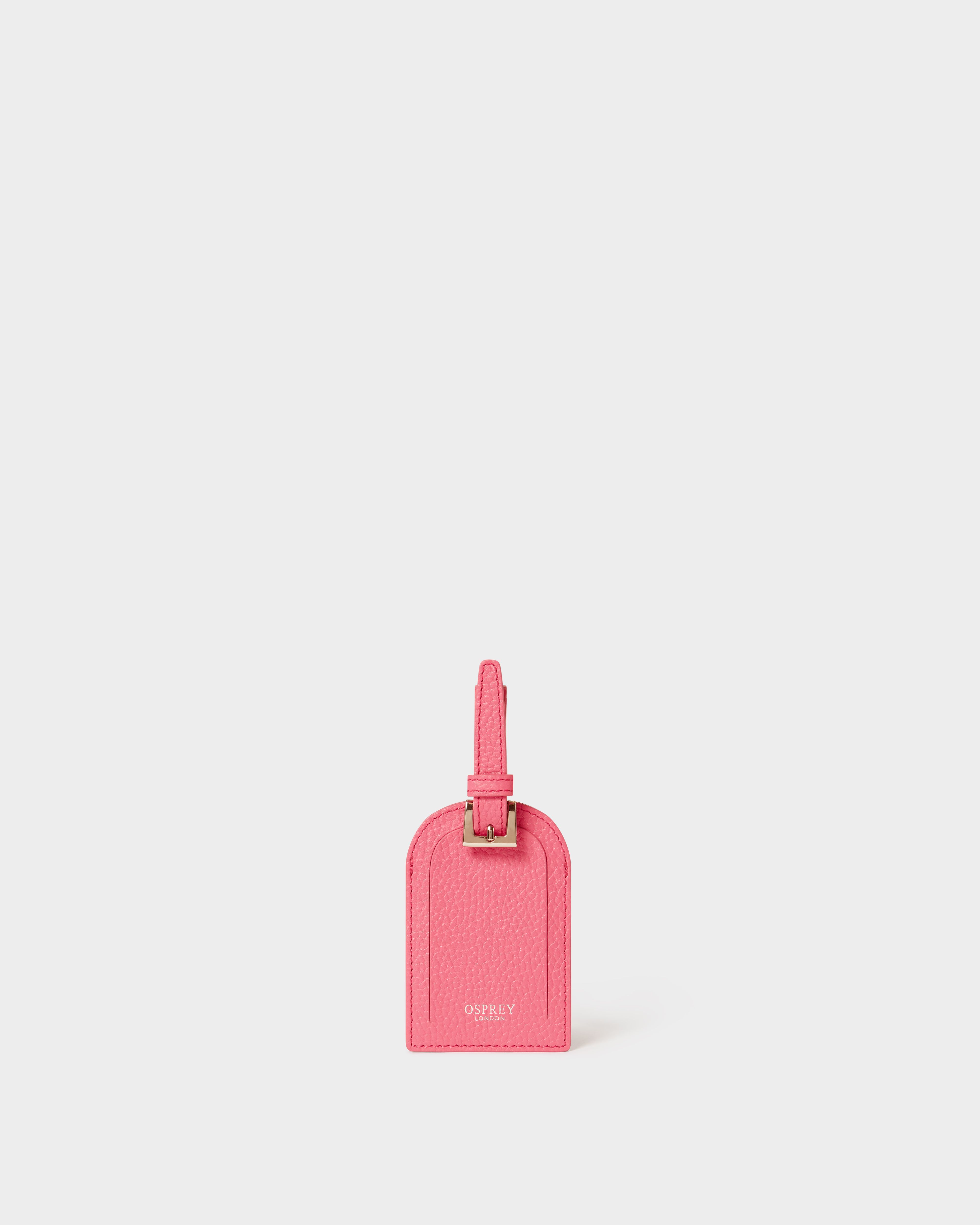 Image number 5 of The Neptune Leather Passport and Luggage Tag Set in Hot Pink