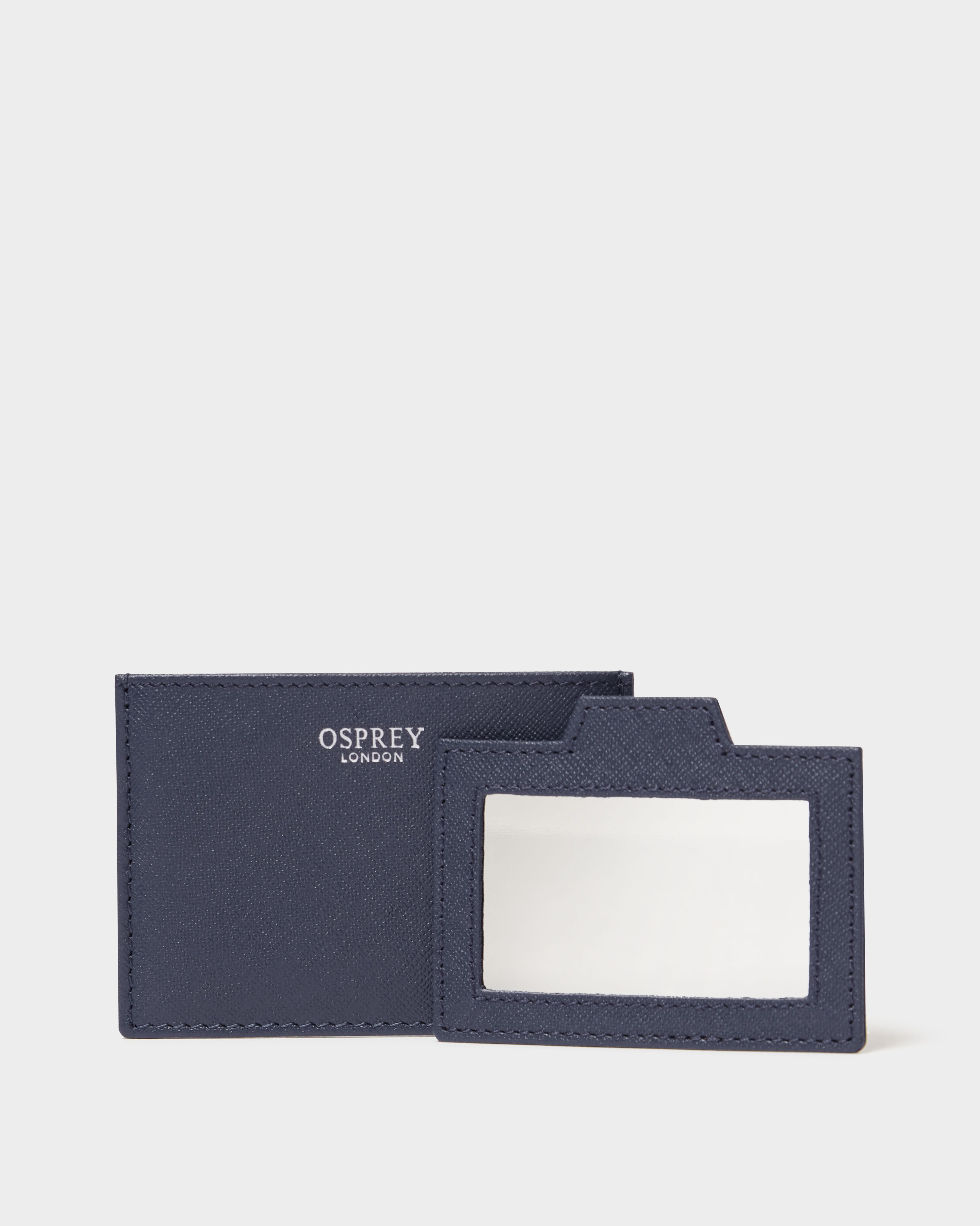 Image number 3 of The Neptune Leather Mirror Card Holder and Small Pouch in Navy