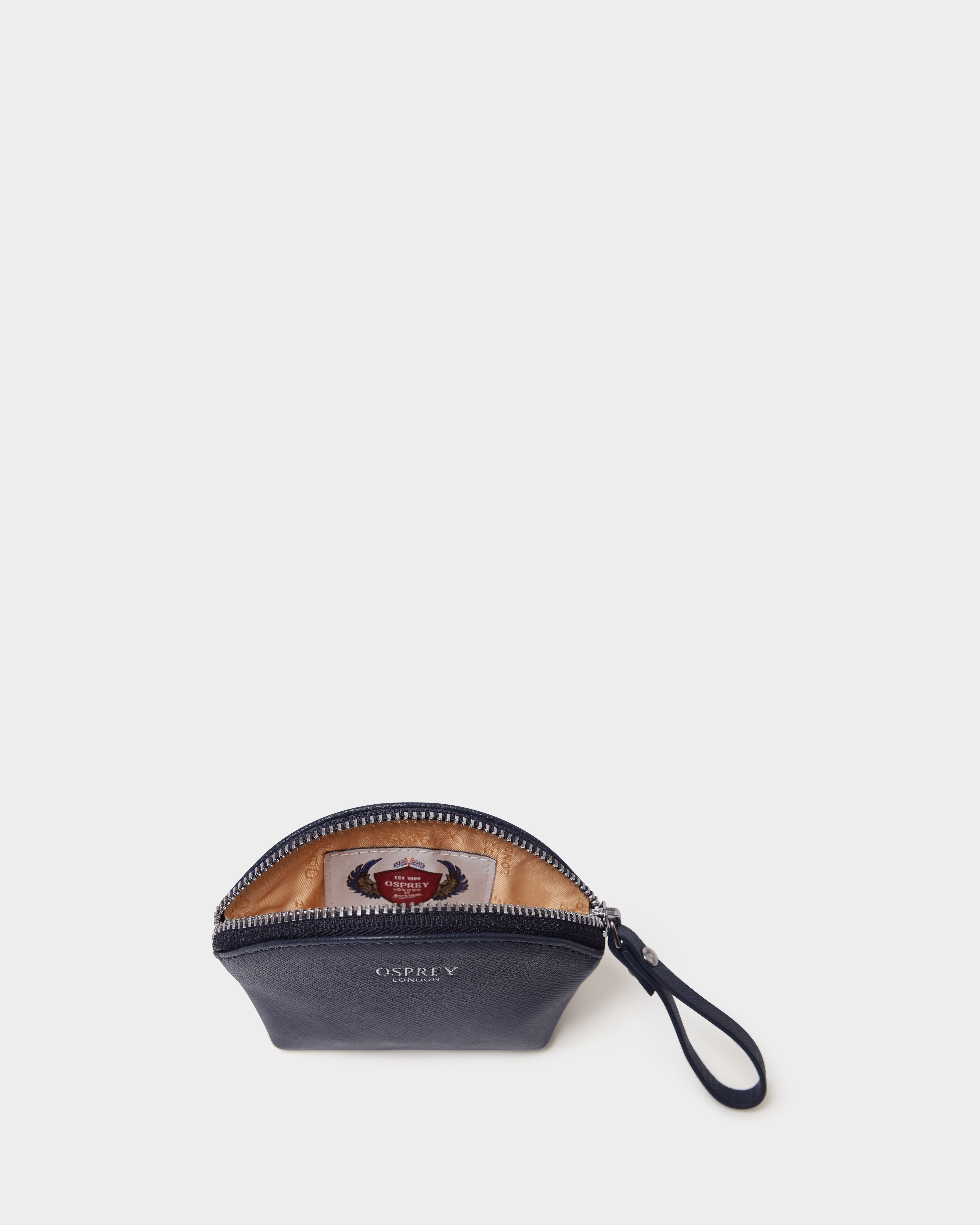 Image number 6 of The Neptune Leather Mirror Card Holder and Small Pouch in Navy