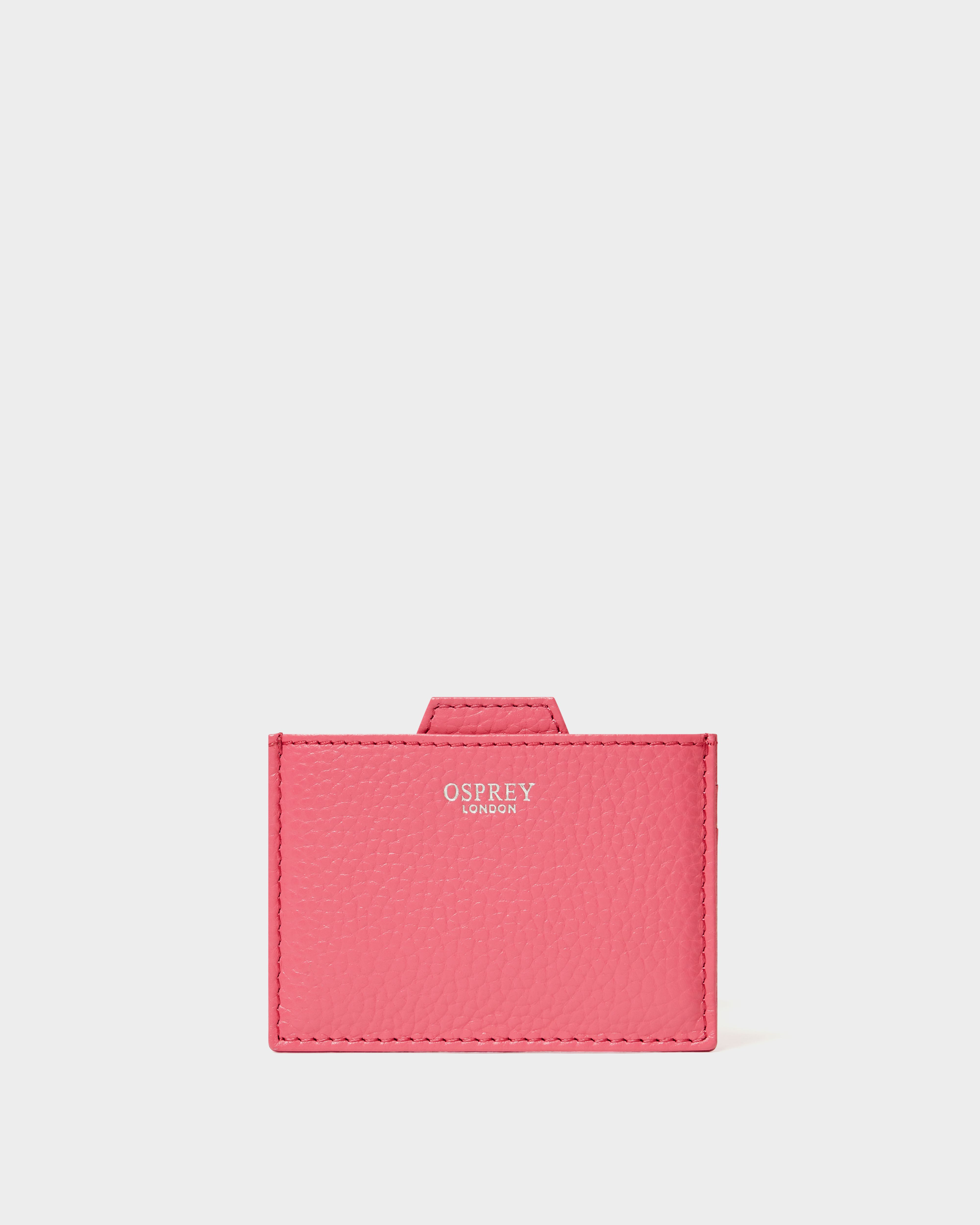 Image number 4 of The Neptune Leather Mirror Card Holder and Small Pouch in Hot Pink
