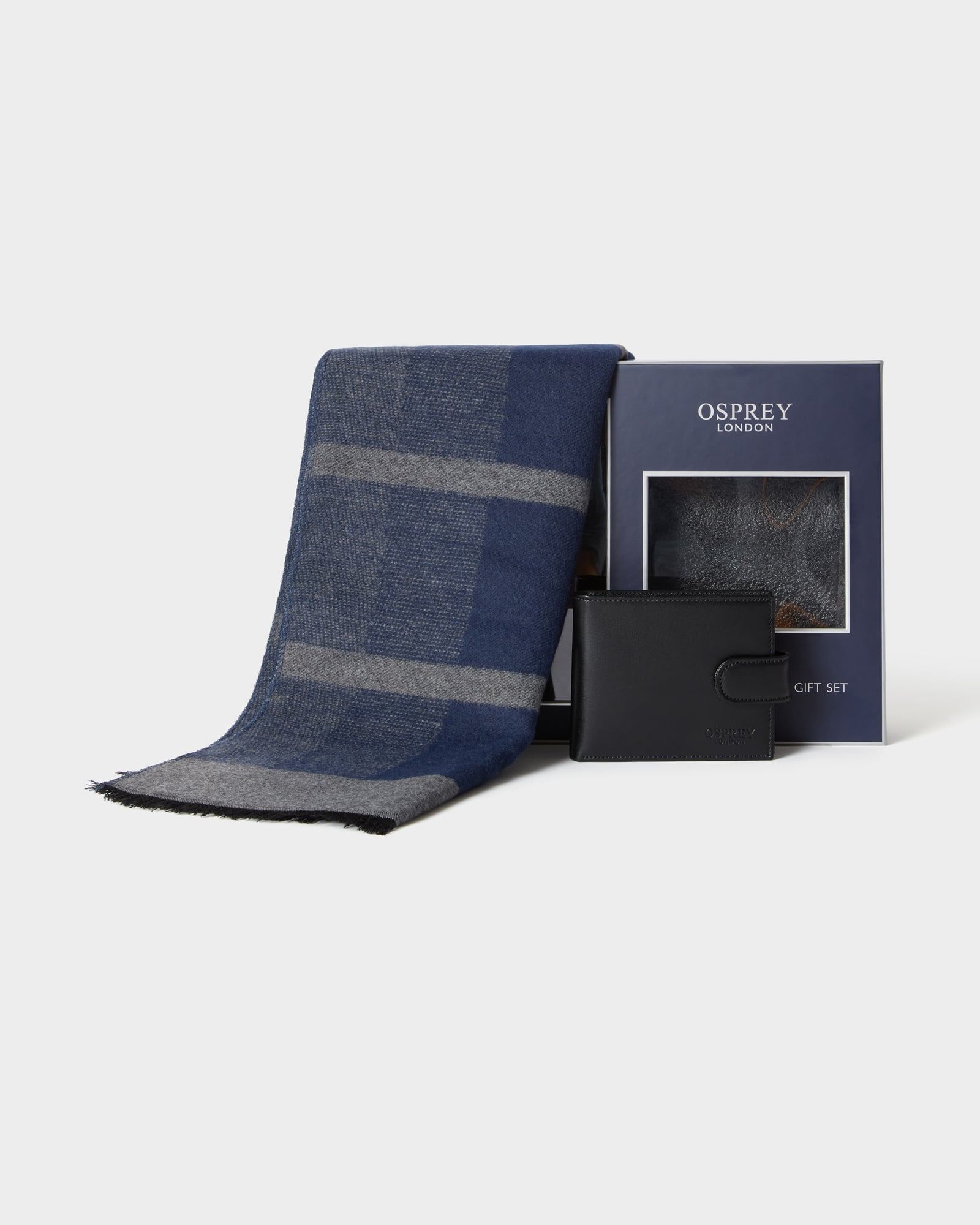 Image number 1 of The Coin Wallet and Scarf Set in Blue Check