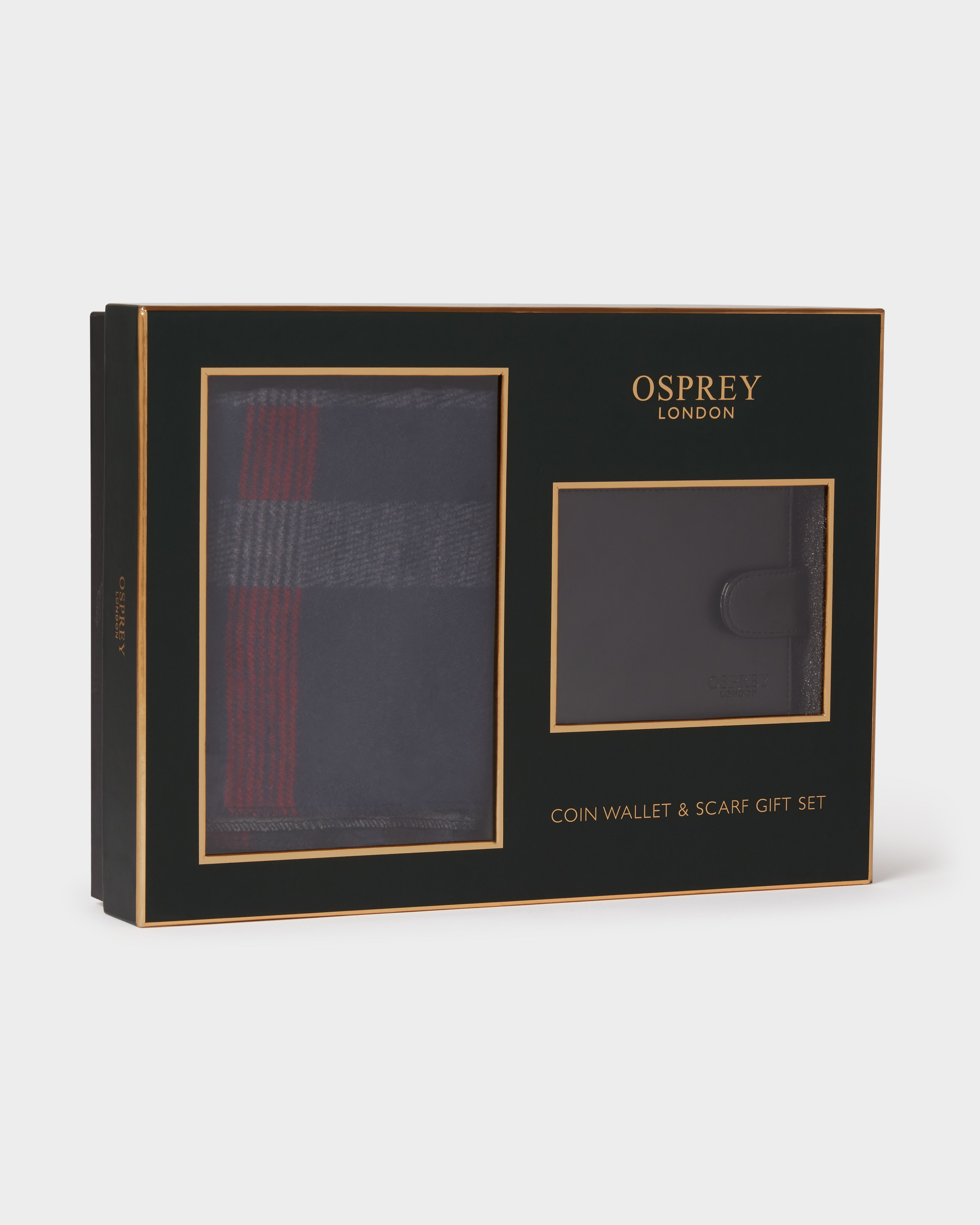 Image number 6 of The Coin Wallet and Scarf Set in Green & Black