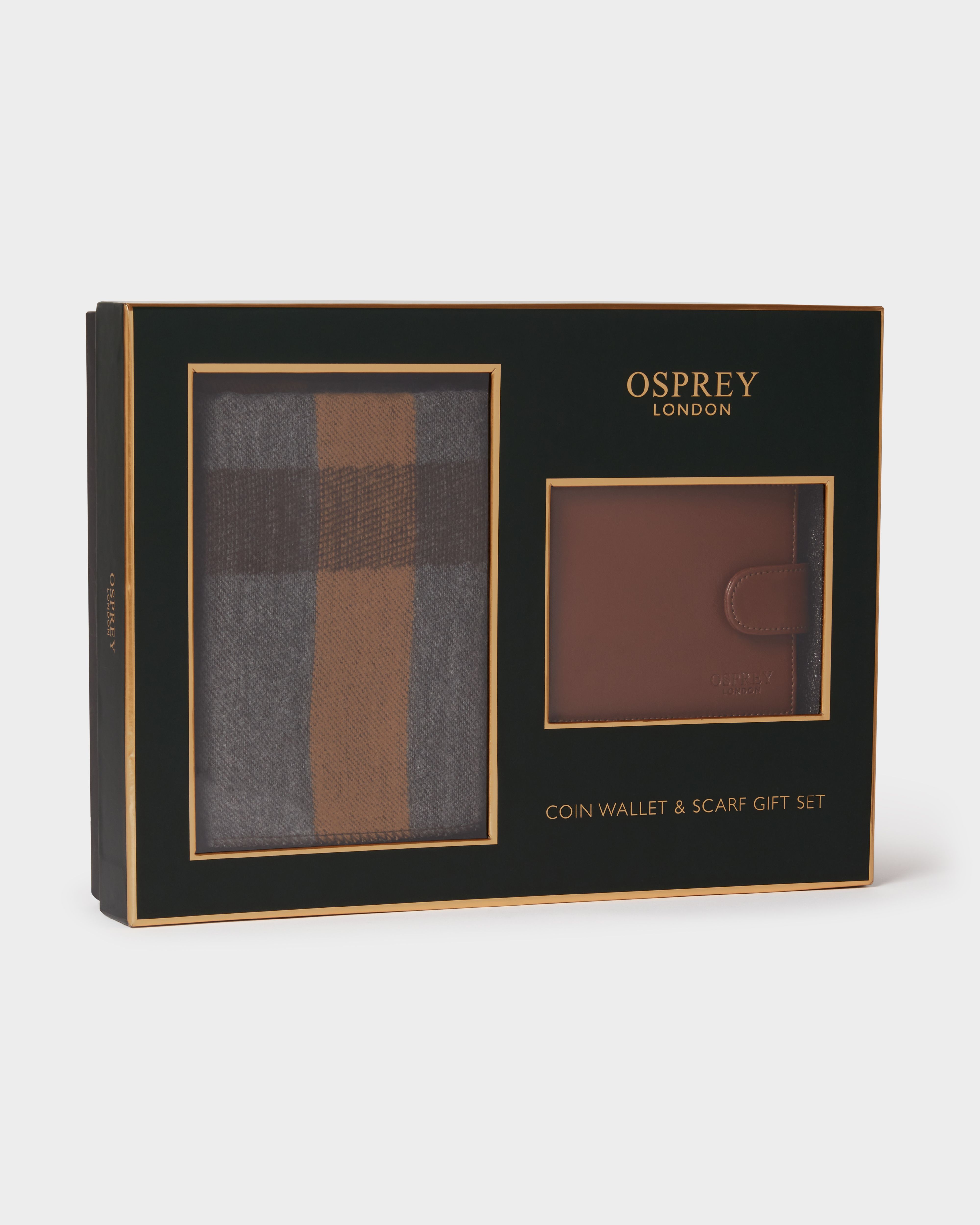 Image number 6 of The Coin Wallet and Scarf Set in Green & Brown