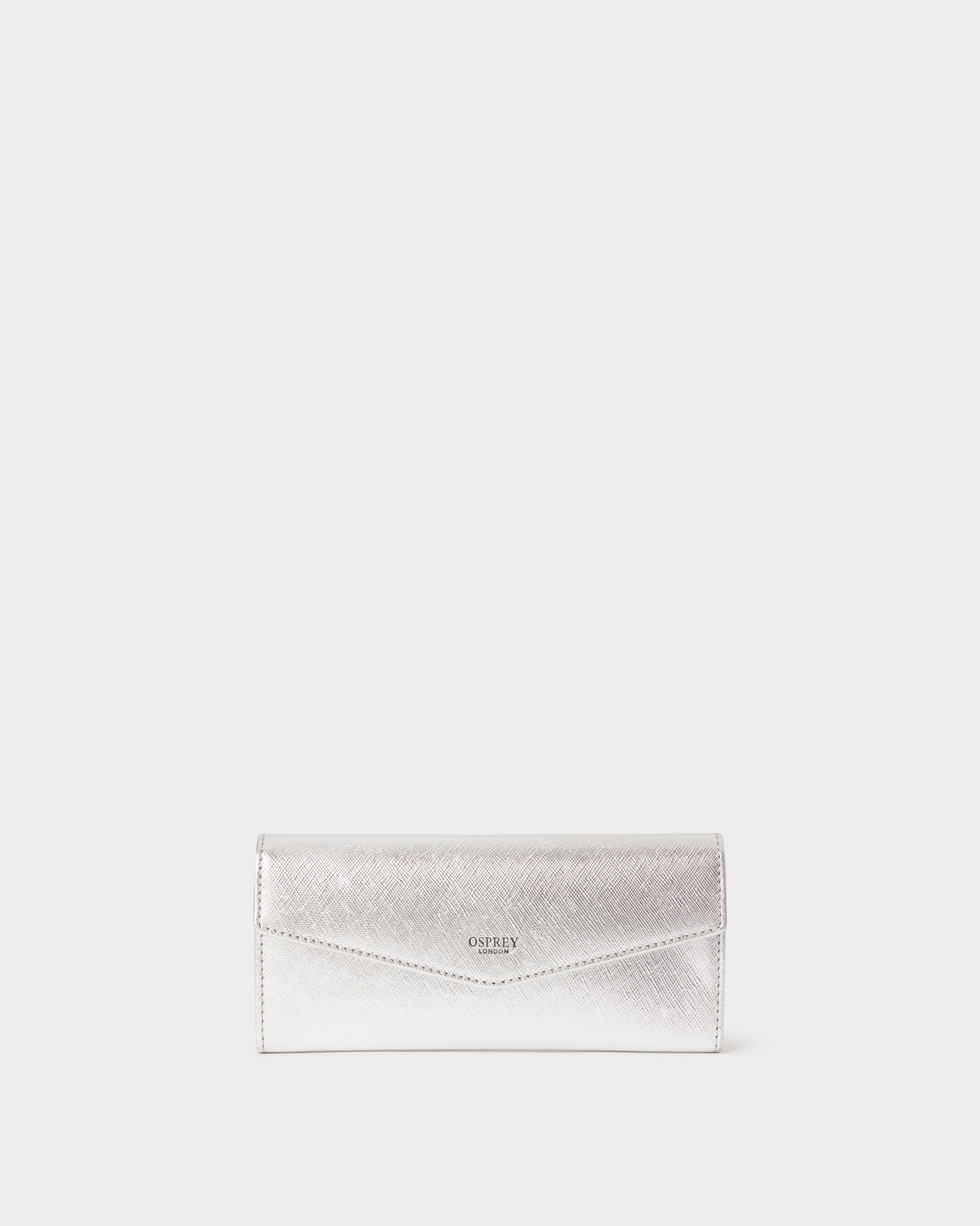 Image number 2 of The Neptune Leather Matinee Purse in Metallic Silver