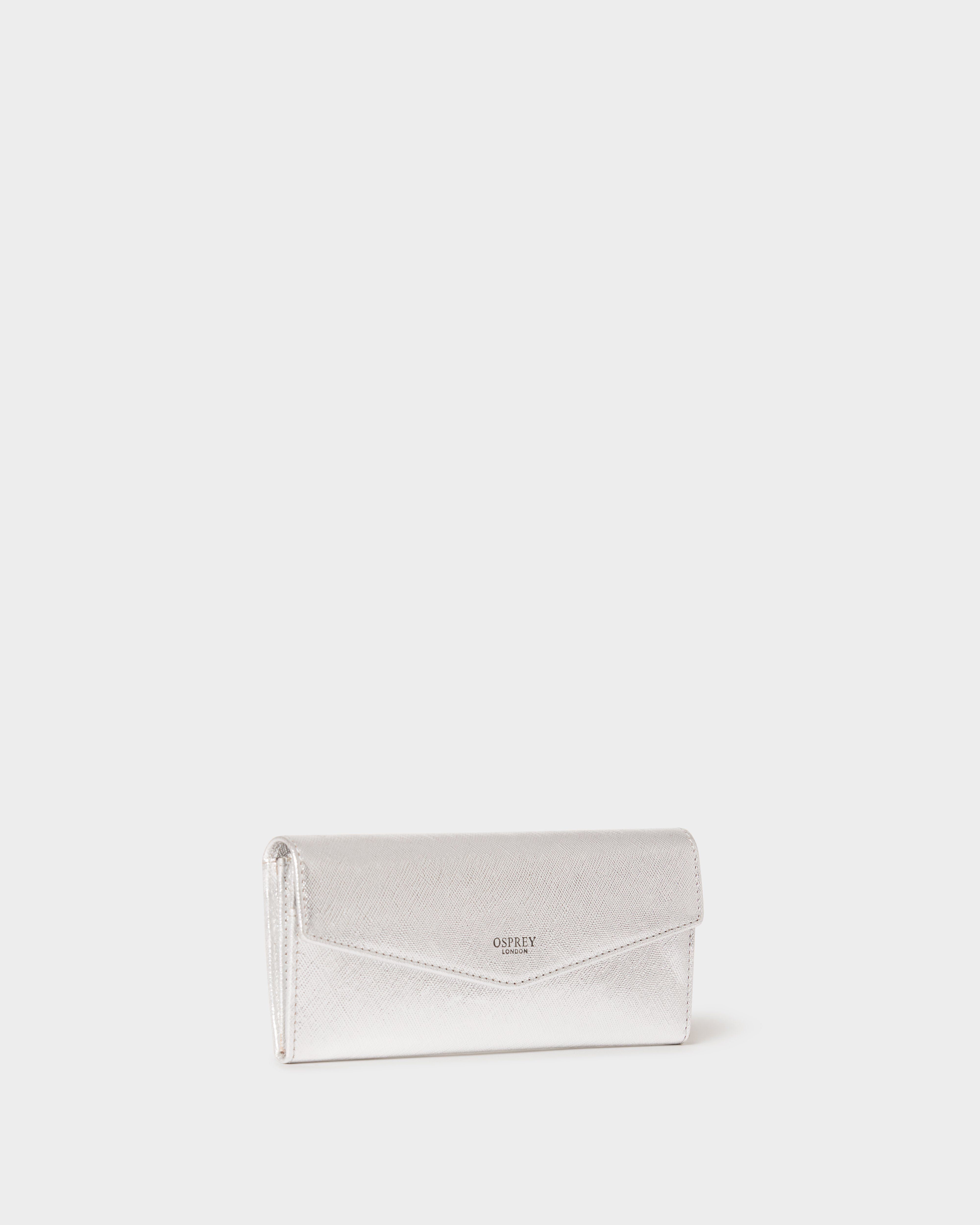 Image number 3 of The Neptune Leather Matinee Purse in Metallic Silver