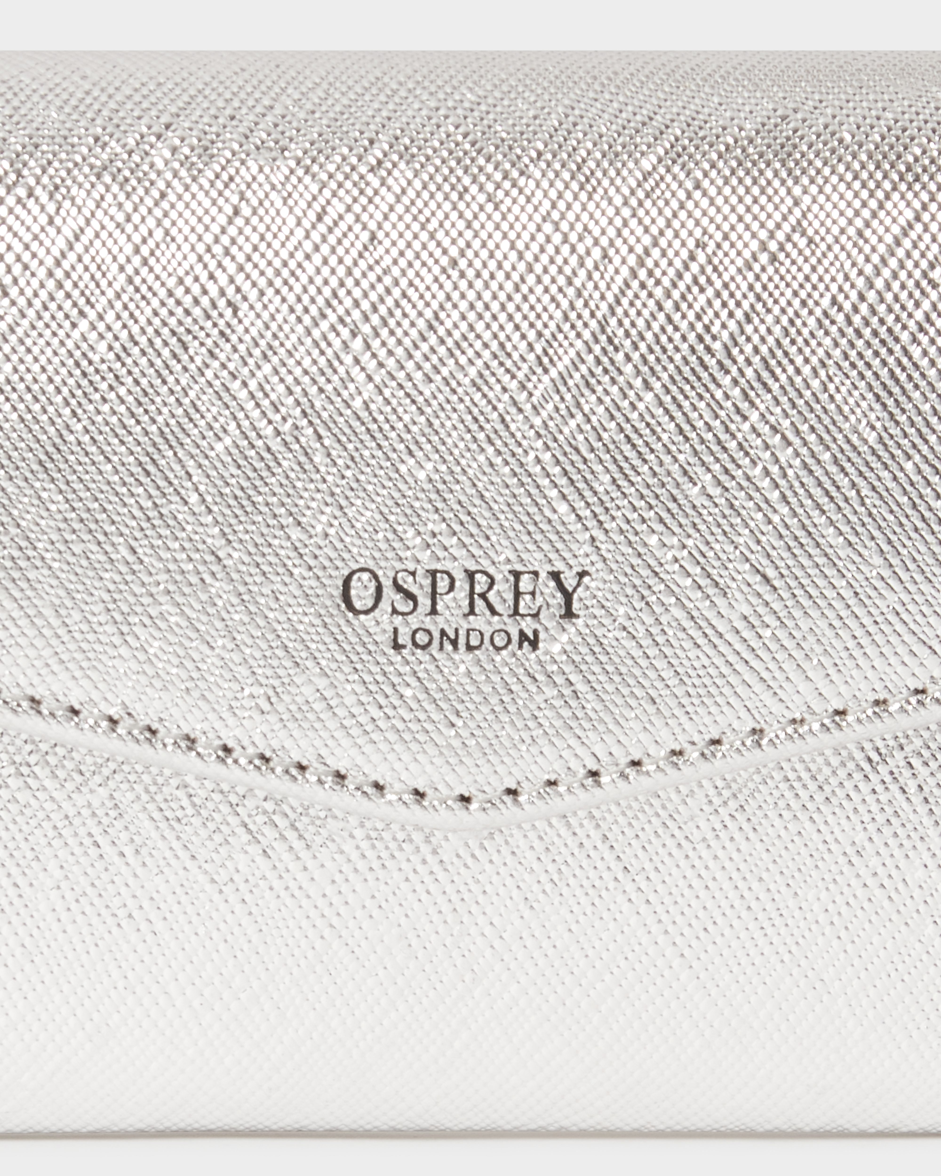 Image number 5 of The Neptune Leather Matinee Purse in Metallic Silver