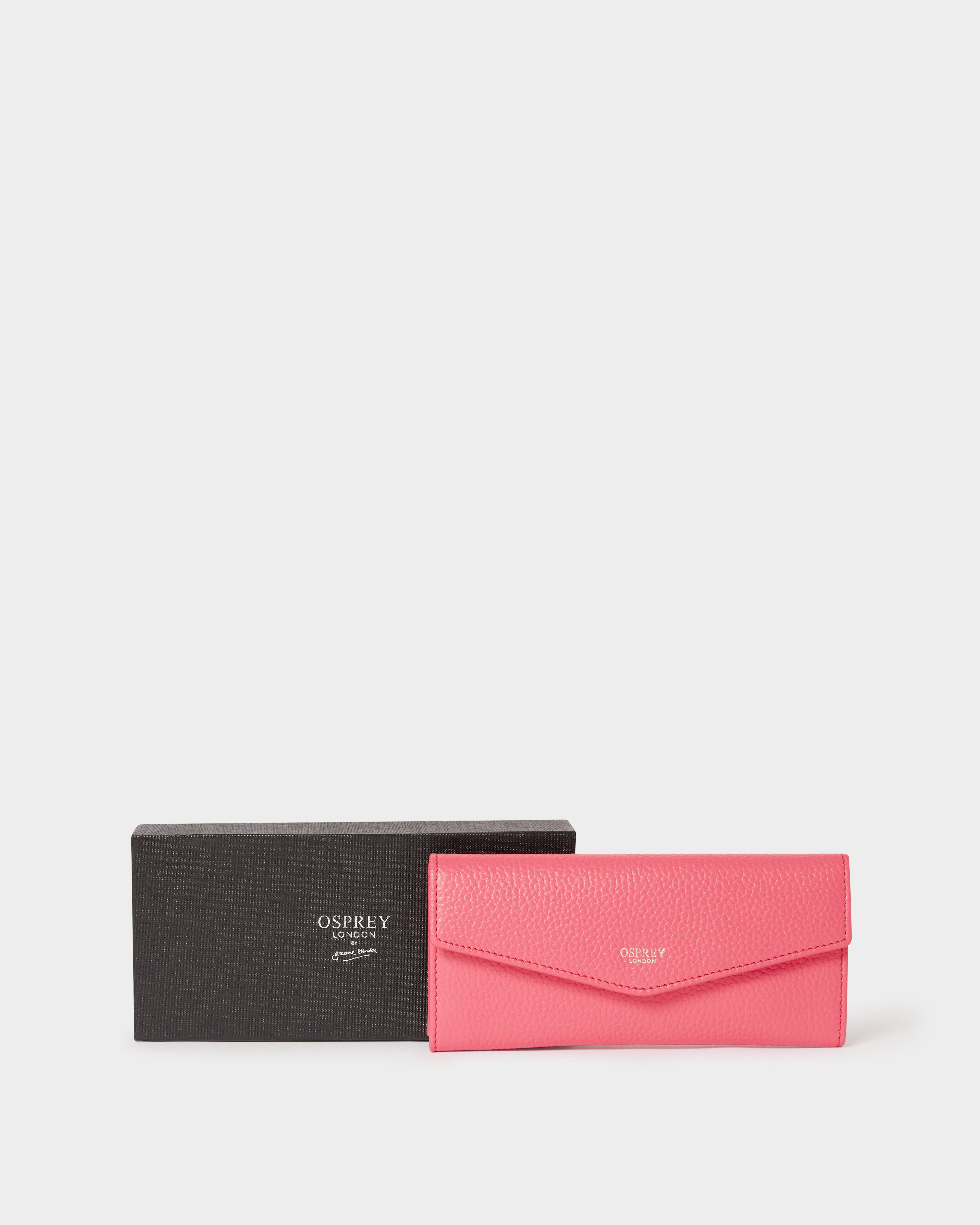 The Neptune Leather Matinee Purse in Hot Pink