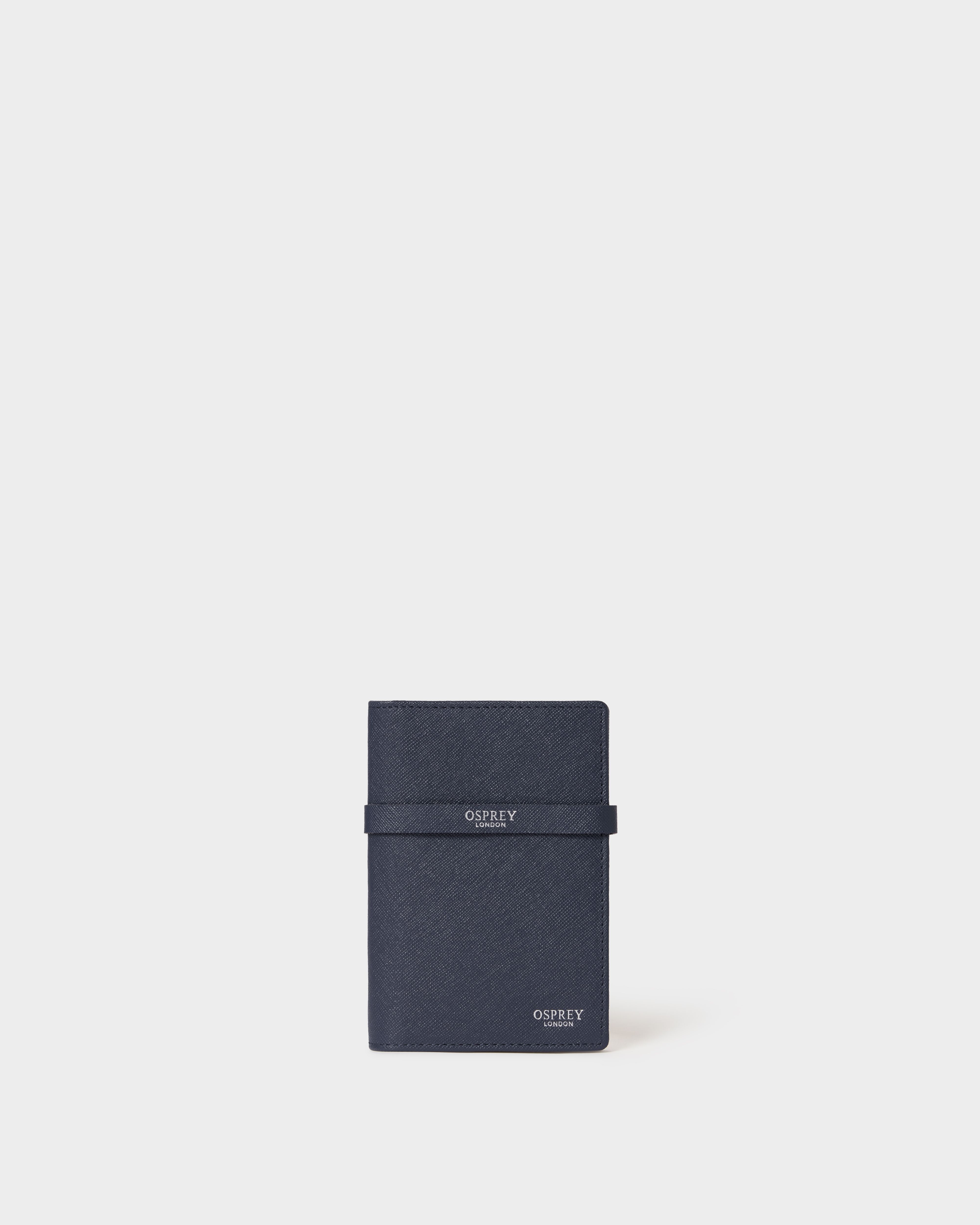 Image number 4 of The Neptune Leather Passport and Luggage Tag Set in Navy